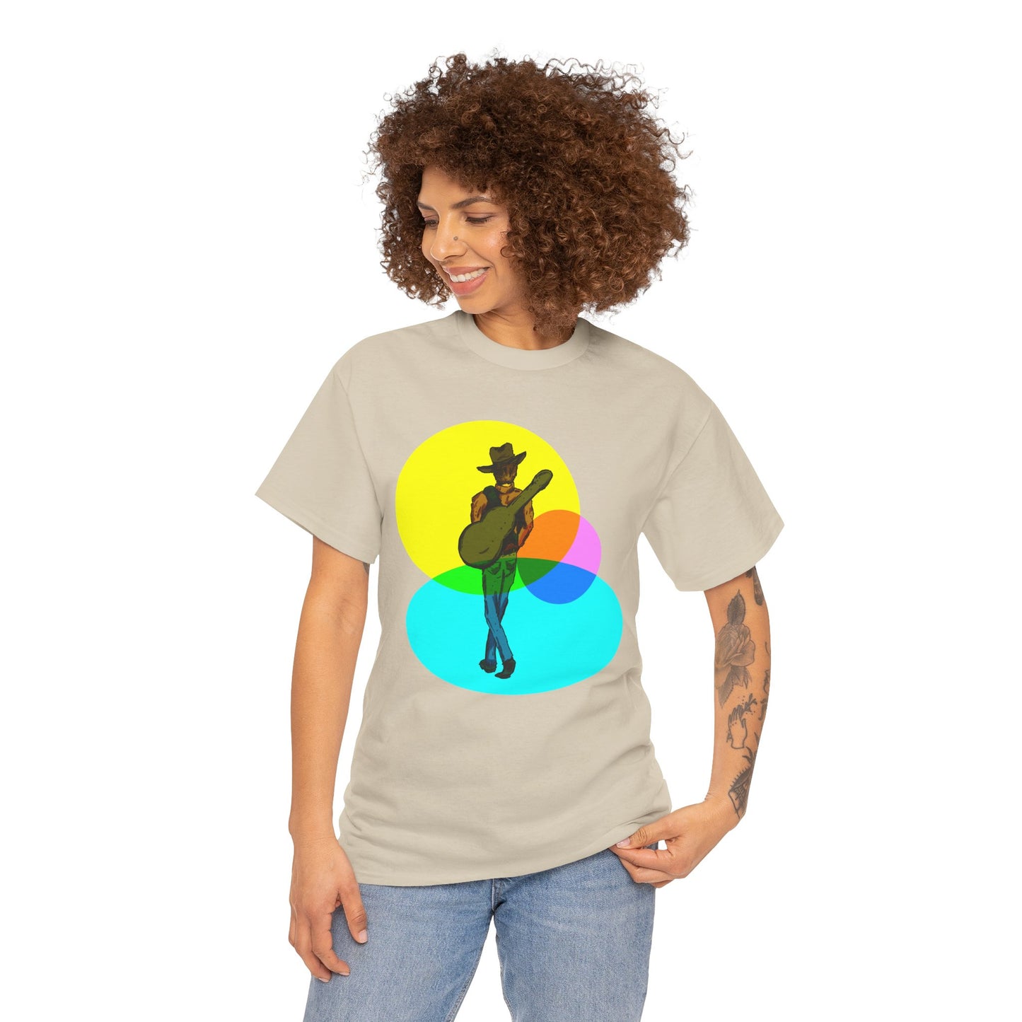 Cowboy Guitar Tee — Colorful Music T‑Shirt