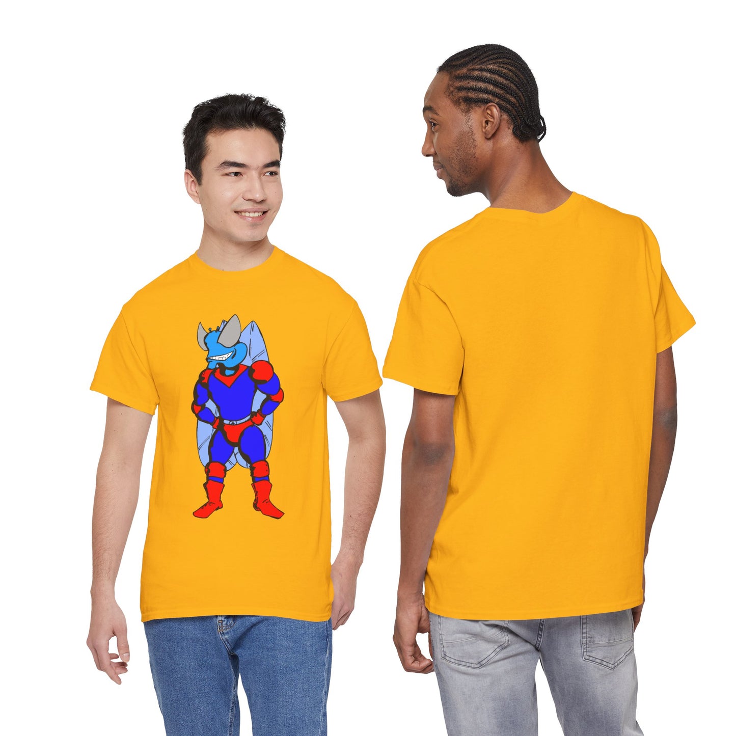 Astro-Fly Hero Graphic Tee - Blue & Red Superhero T-Shirt