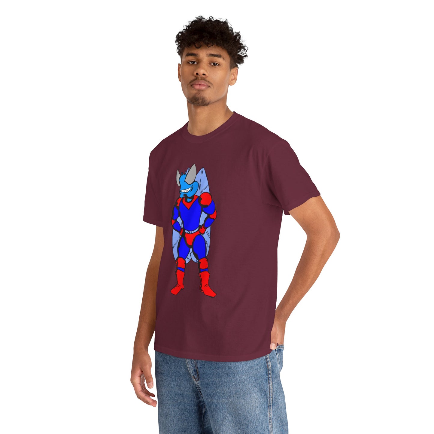 Astro-Fly Hero Graphic Tee - Blue & Red Superhero T-Shirt