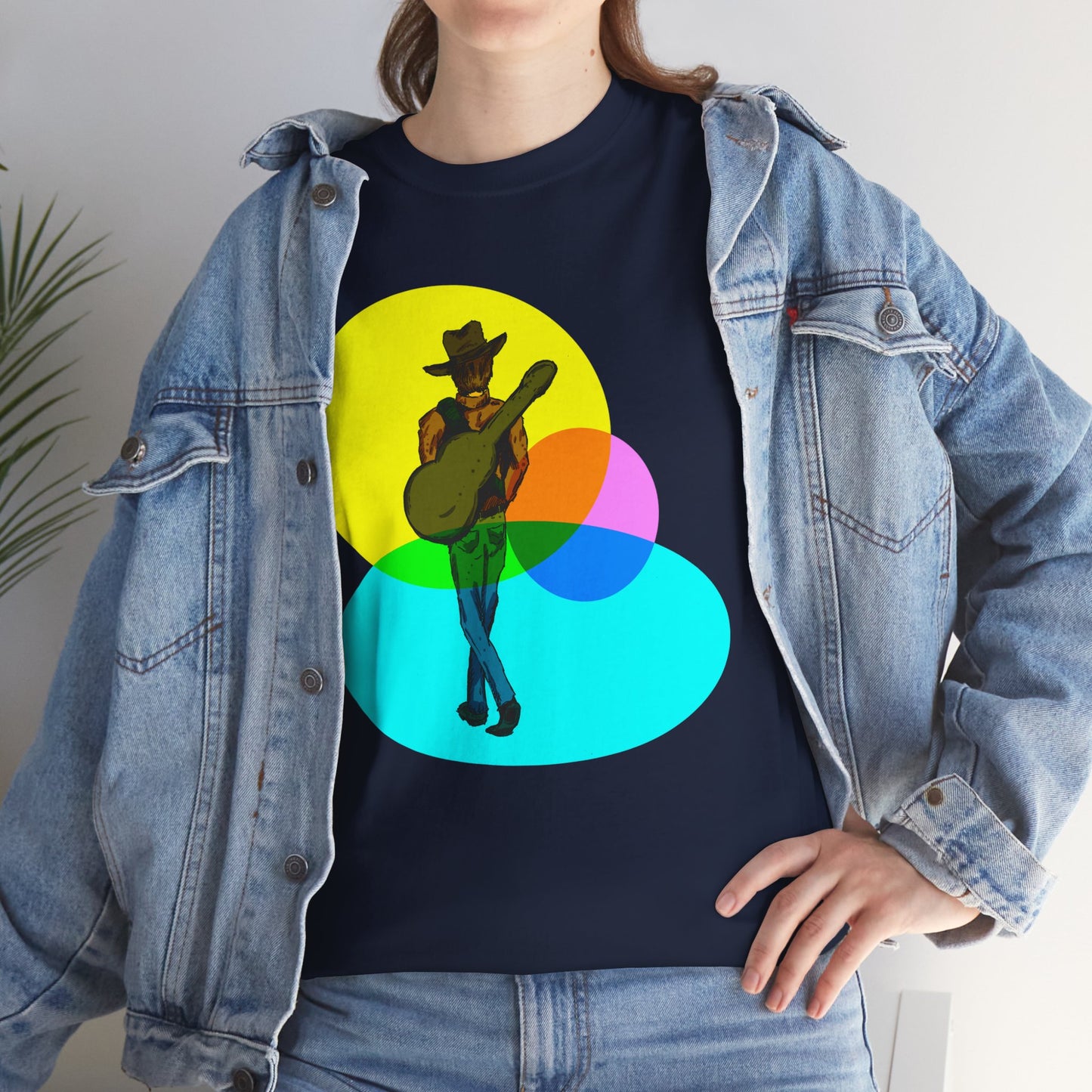 Cowboy Guitar Tee — Colorful Music T‑Shirt