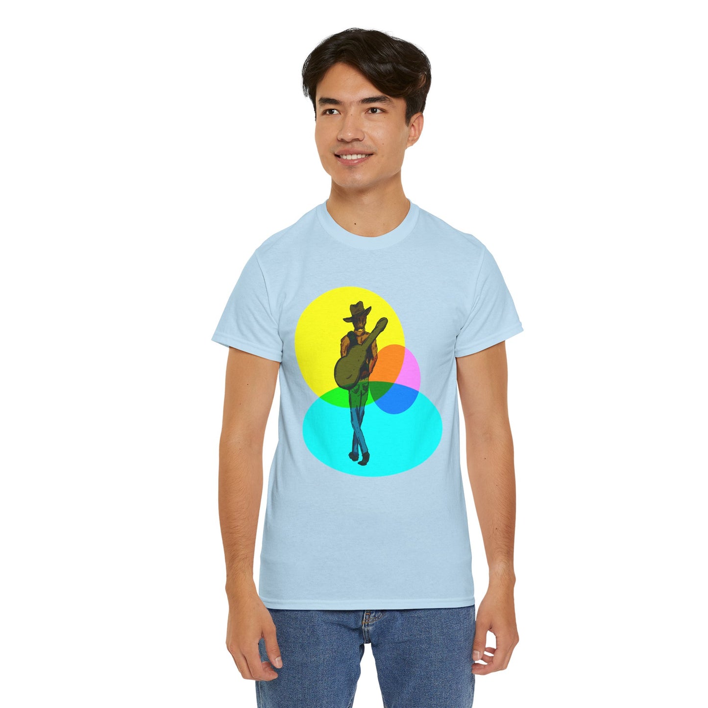 Cowboy Guitar Tee — Colorful Music T‑Shirt