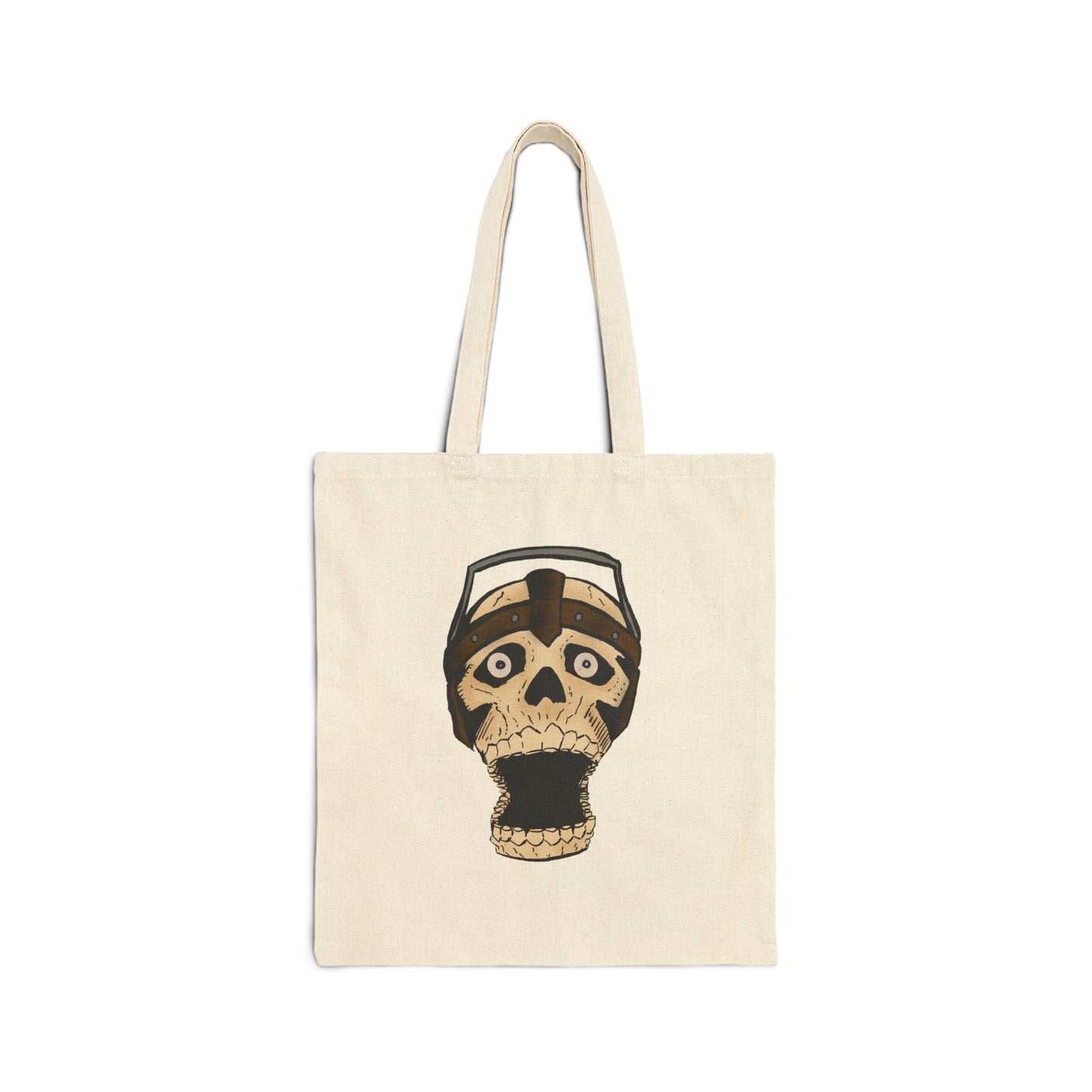 Electric Screaming Skull Cotton Canvas Tote Bag