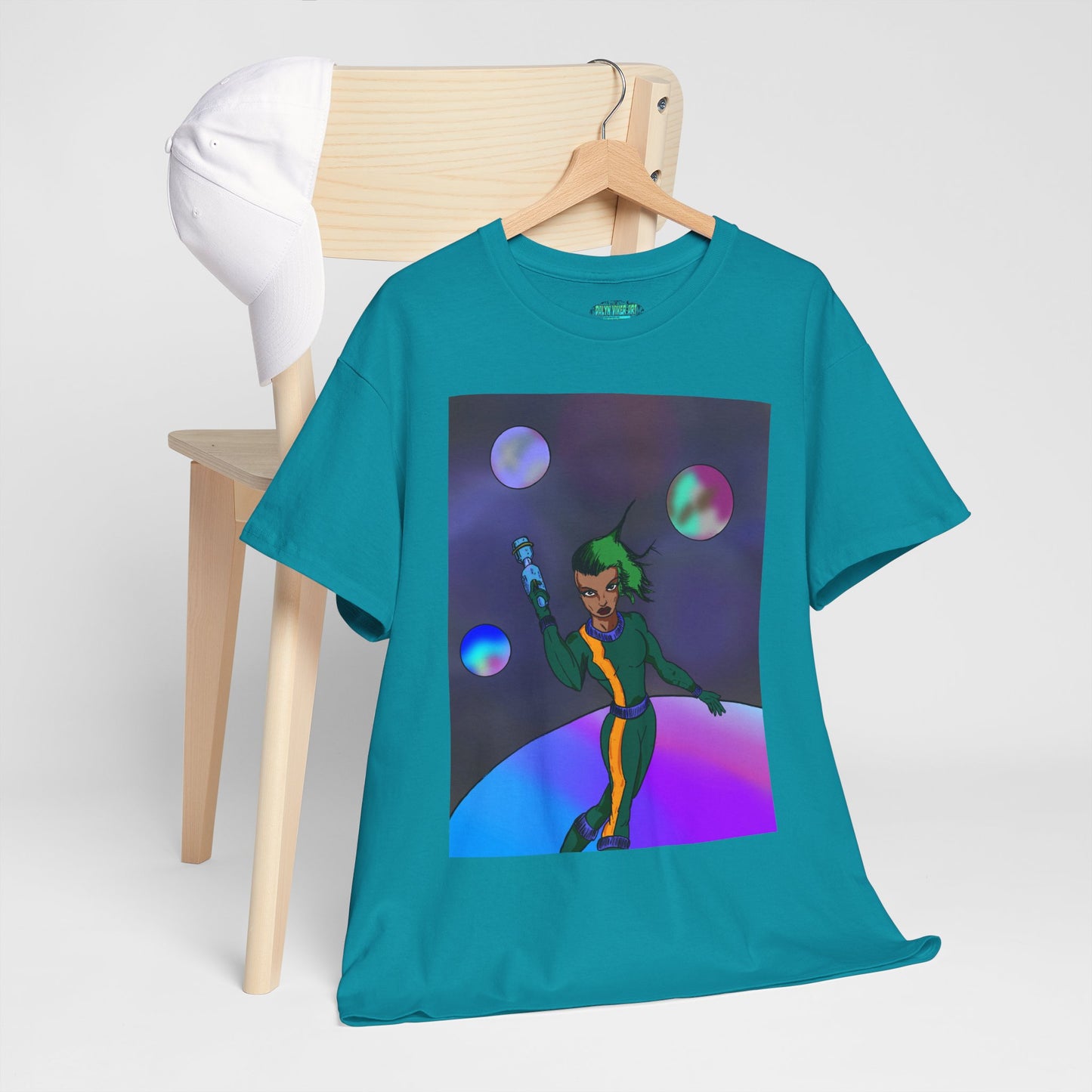 Cosmic Hero Vibe Tee - Unisex Heavy Cotton Tee, Space Art Shirt, Retro Sci-Fi T-Shirt, Gift for Space Lovers, Unique Graphic Tee