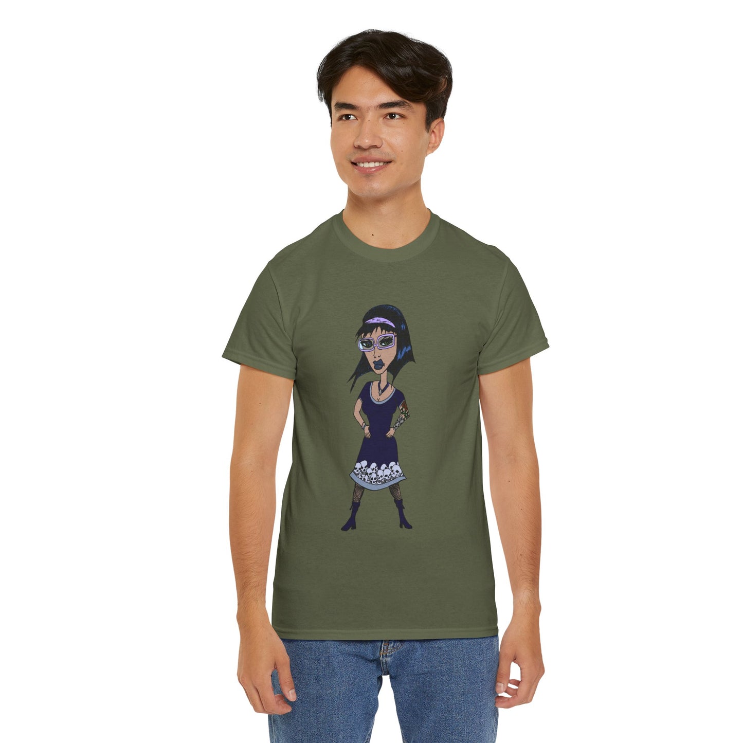 Gothic Doll T-Shirt — Retro Vampire Girl Graphic Tee