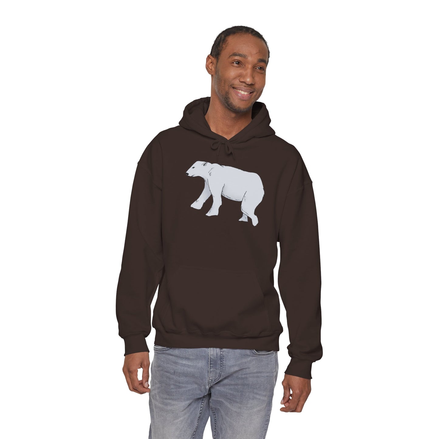 Cozy Polar Bear Hoodie - Warm Winter Fashion, Unisex Sweatshirt, Gift for Animal Lovers, Perfect for Cold Days, Cute Outdoor Wear