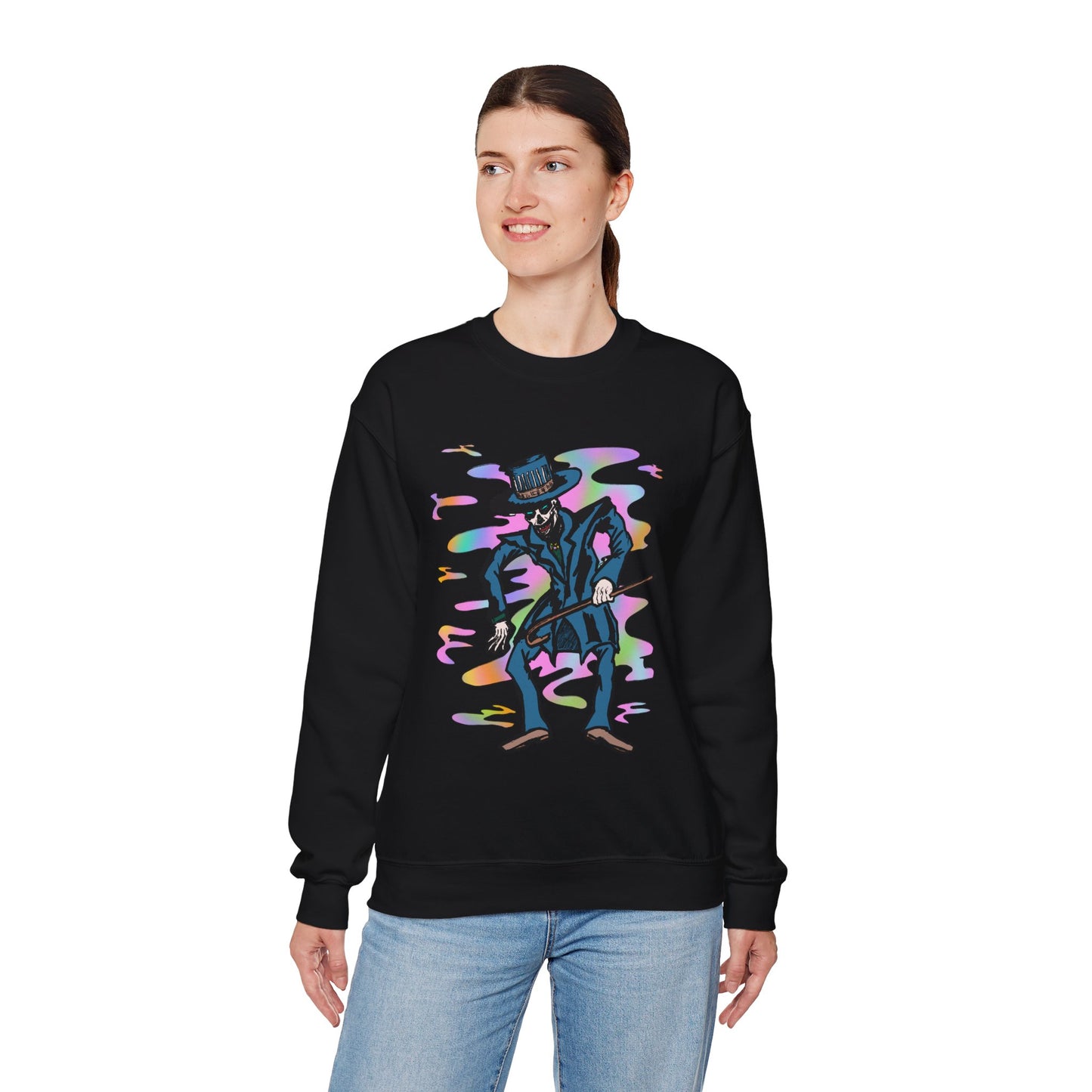 Vibrant Voodoo Graphic Crewneck Sweatshirt - Unisex Halloween Vibe