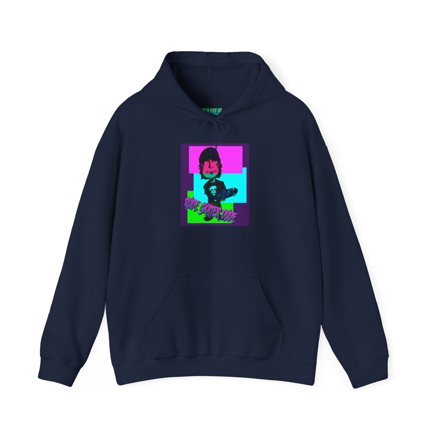 Retro Neon Rude Skater Dude Hoodie — Streetwear
