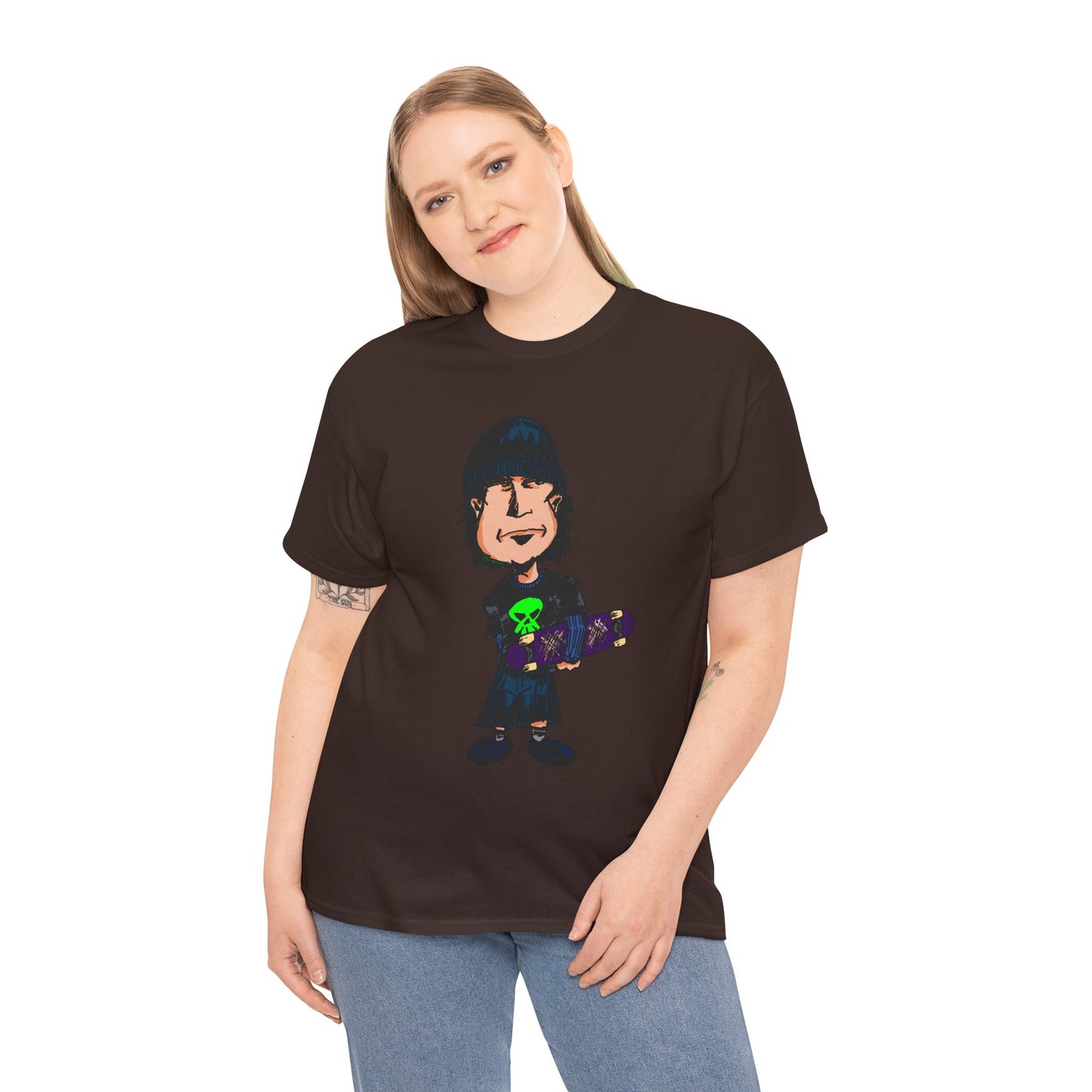 Rude Skater Dude - Skate Punk Cartoon Tee – Boy with Skateboard Graphic Shirt