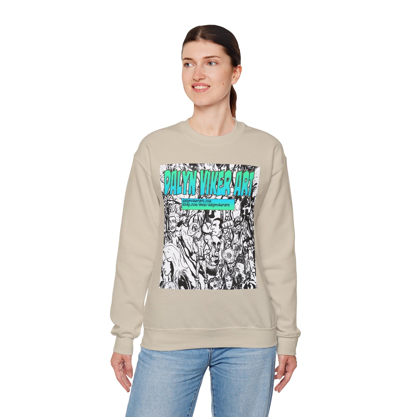 Graphic Art Crewneck Sweatshirt - Dalyan Viker Art Edition