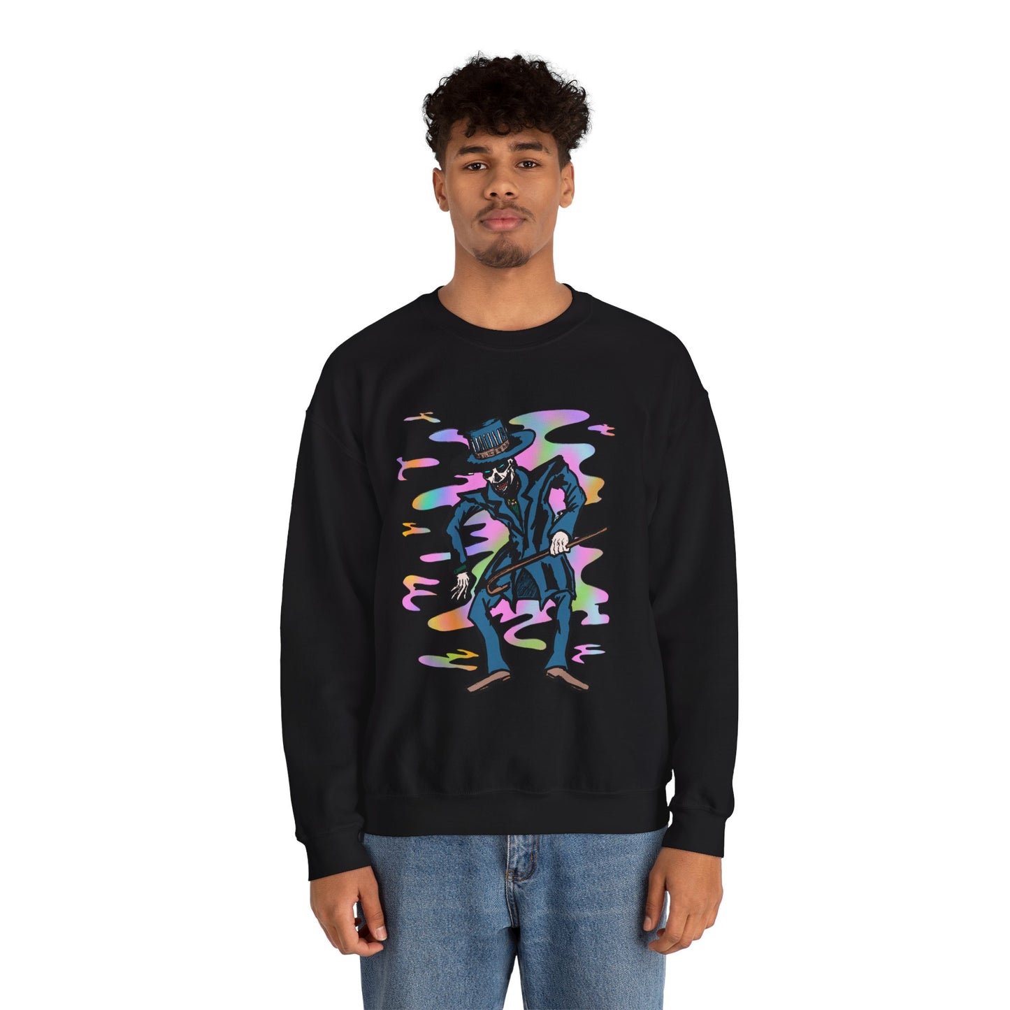 Vibrant Voodoo Graphic Crewneck Sweatshirt - Unisex Halloween Vibe