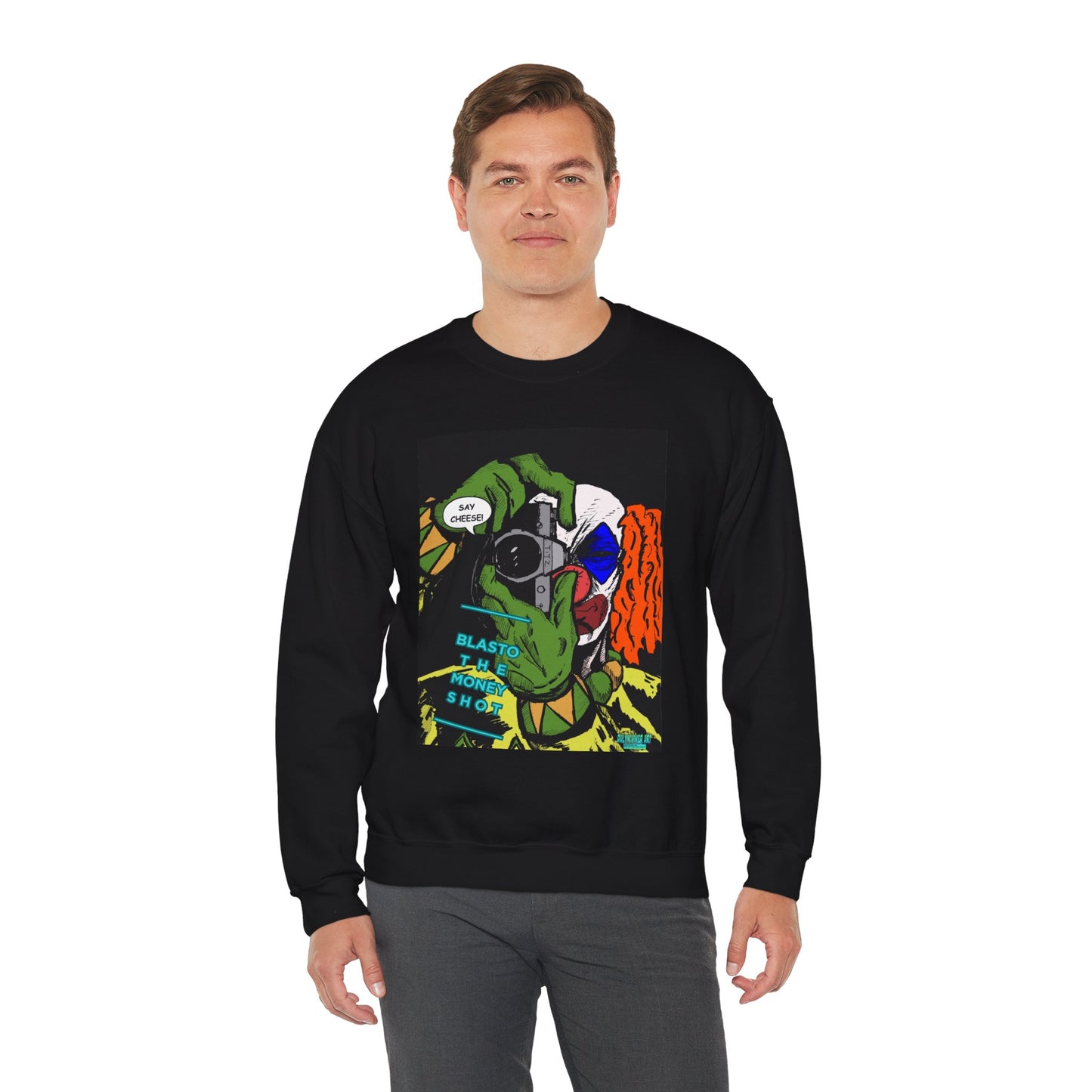 Blasto the Clown Retro Homage Graphic Crewneck Sweatshirt - 'Blast from the Past'