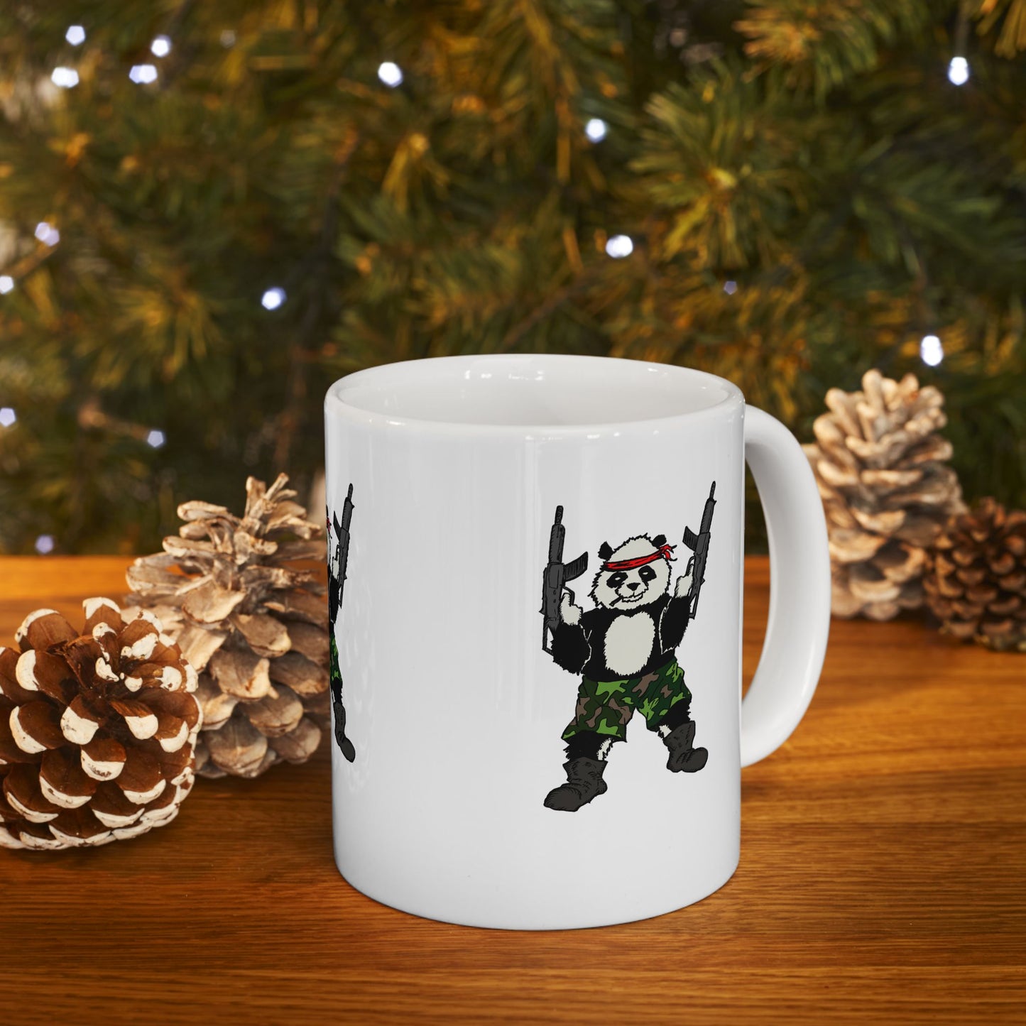 Mug - Panda Guns Military Mercenary 11oz 15oz Ceramic Coffee Cup