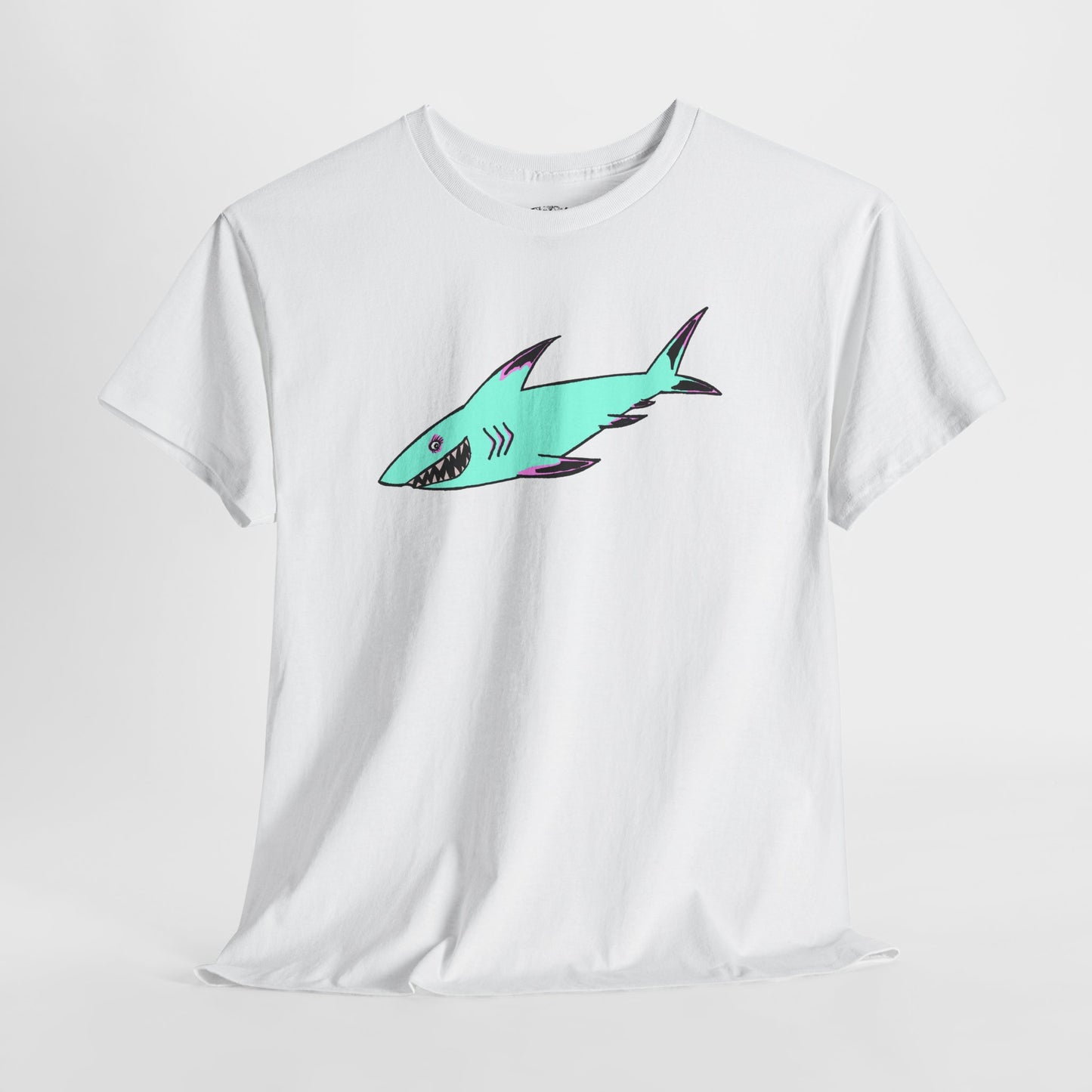 Cool Shark Graphic Unisex Heavy Cotton Tee, Ocean Lover Shirt, Beachwear, Casual Everyday Tee, Gift for Sharks Fans