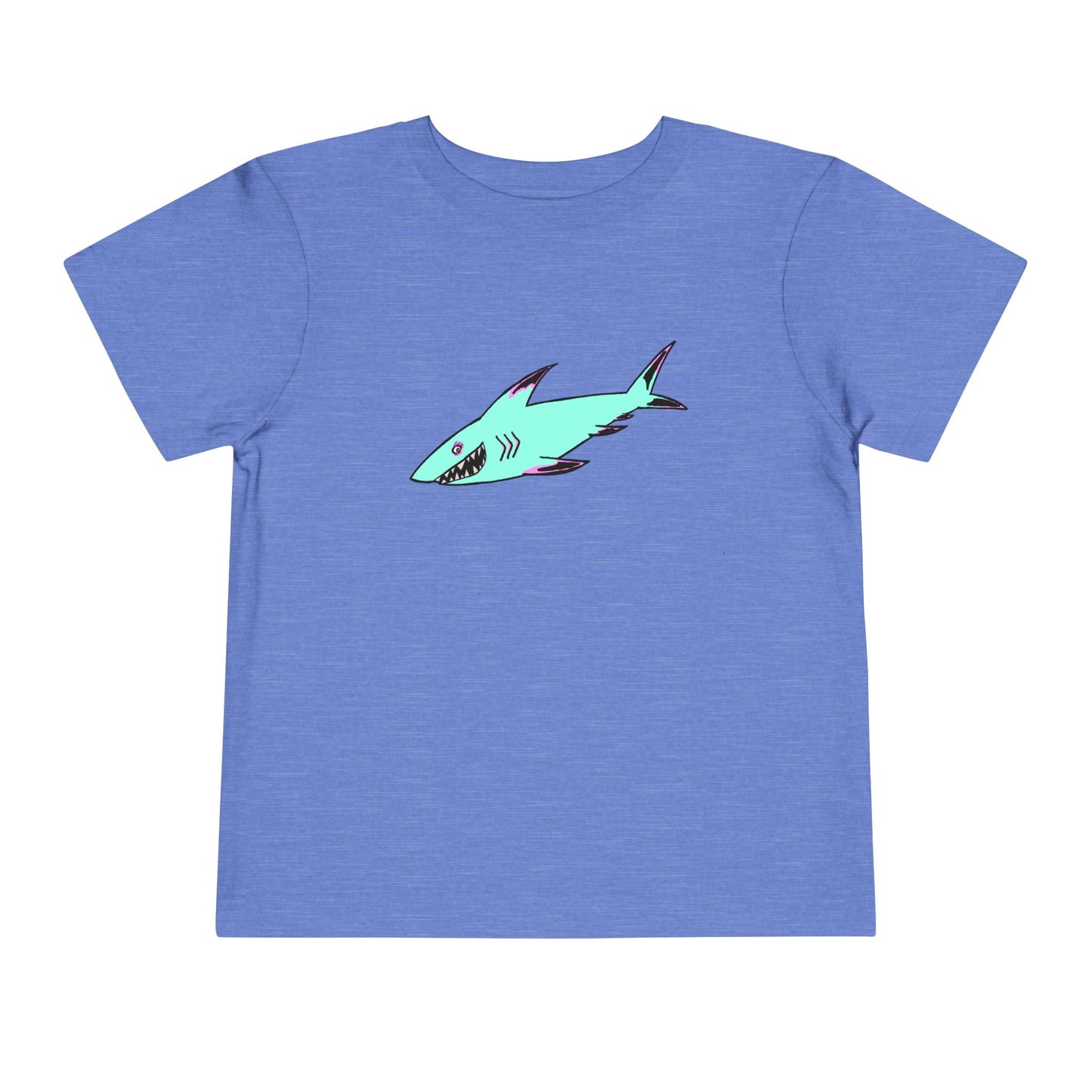 Toddler Tee — Cute Teal Shark Graphic Kids T‑Shirt