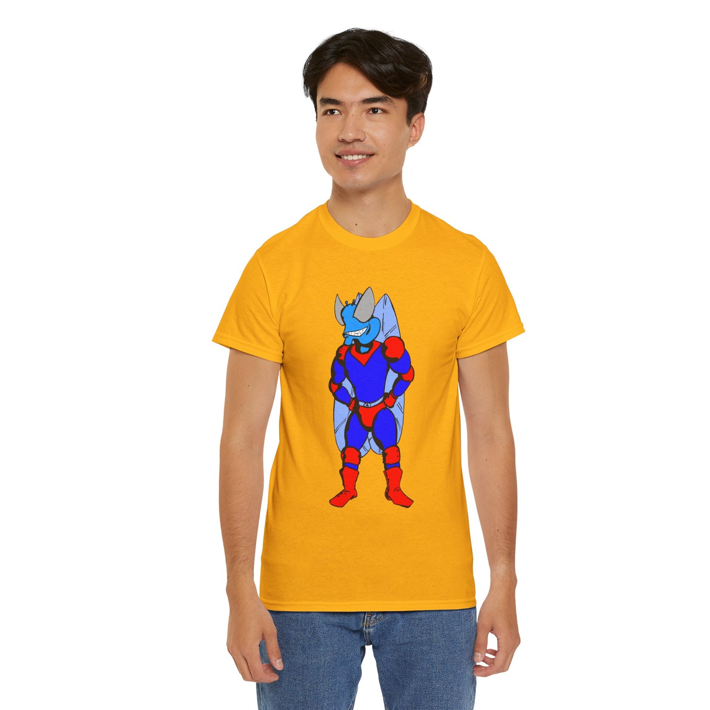 Astro-Fly Hero Graphic Tee - Blue & Red Superhero T-Shirt