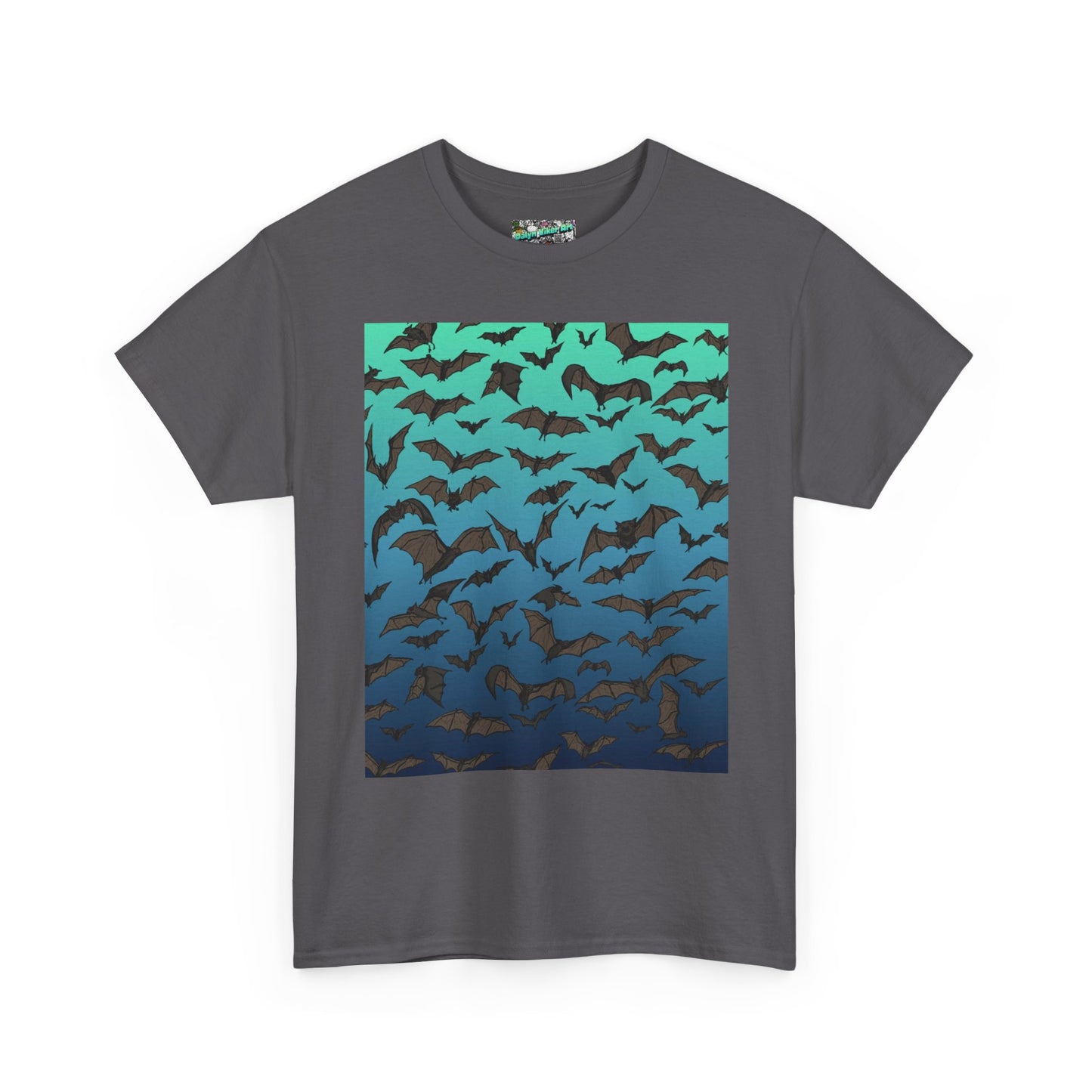 Bat Swarm Graphic Tee — Gradient Night Flight T-Shirt