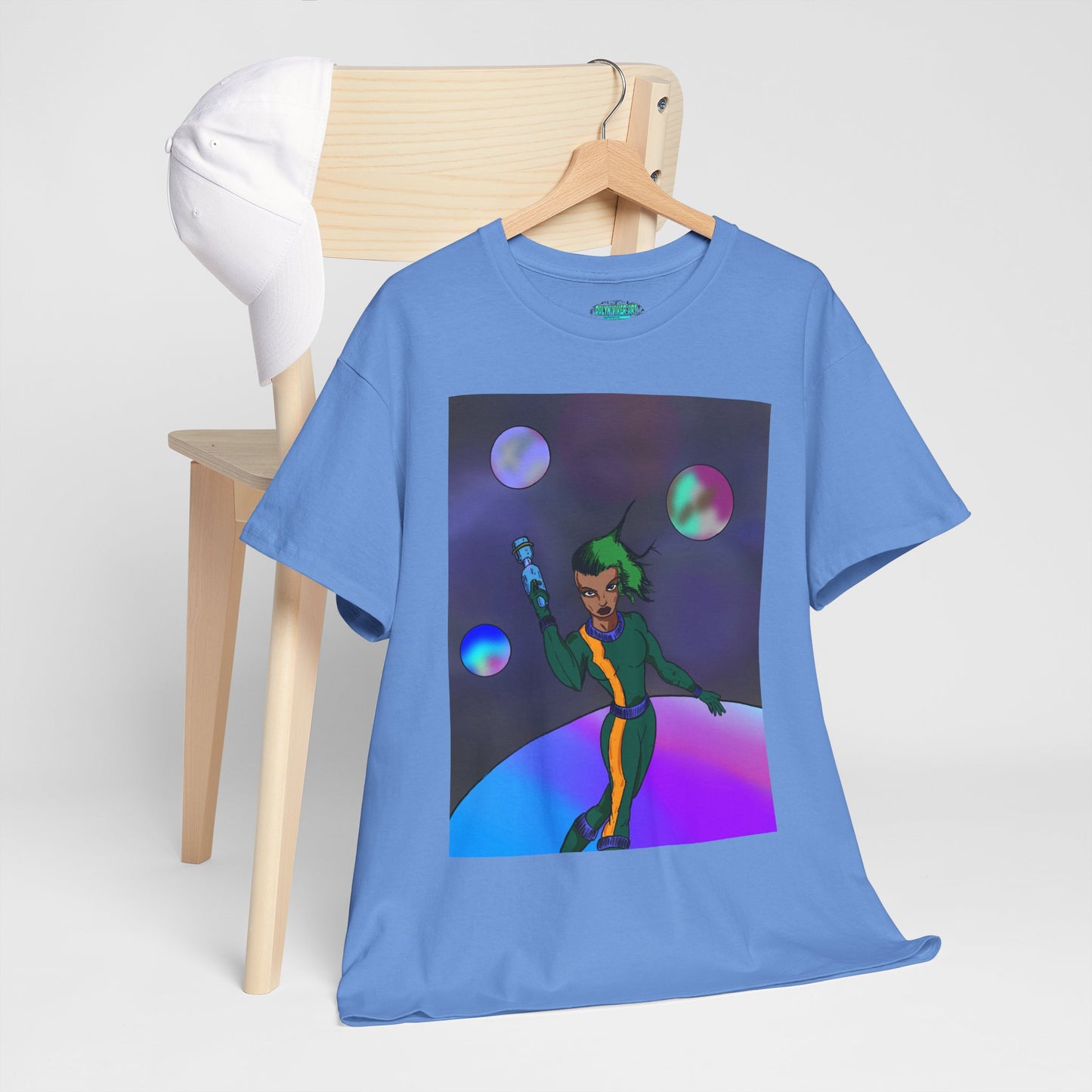 Cosmic Hero Vibe Tee - Unisex Heavy Cotton Tee, Space Art Shirt, Retro Sci-Fi T-Shirt, Gift for Space Lovers, Unique Graphic Tee