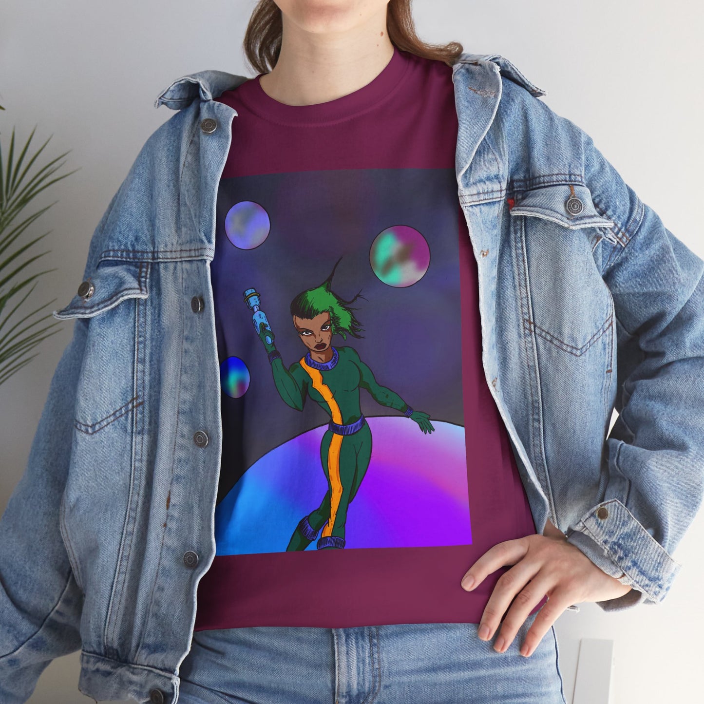 Cosmic Hero Vibe Tee - Unisex Heavy Cotton Tee, Space Art Shirt, Retro Sci-Fi T-Shirt, Gift for Space Lovers, Unique Graphic Tee