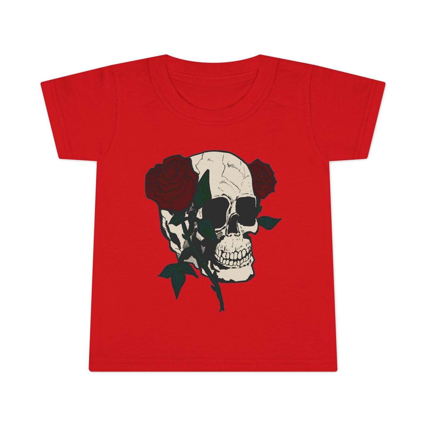 Skull & Roses Toddler T-Shirt - Cute Gothic Style Clothing for Kids