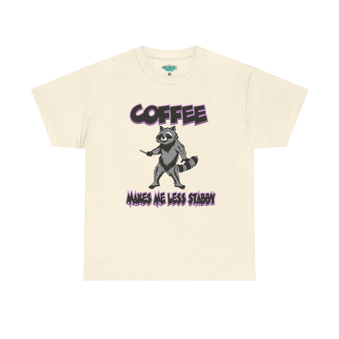 Funny Coffee Raccoon Unisex Heavy Cotton Tee
