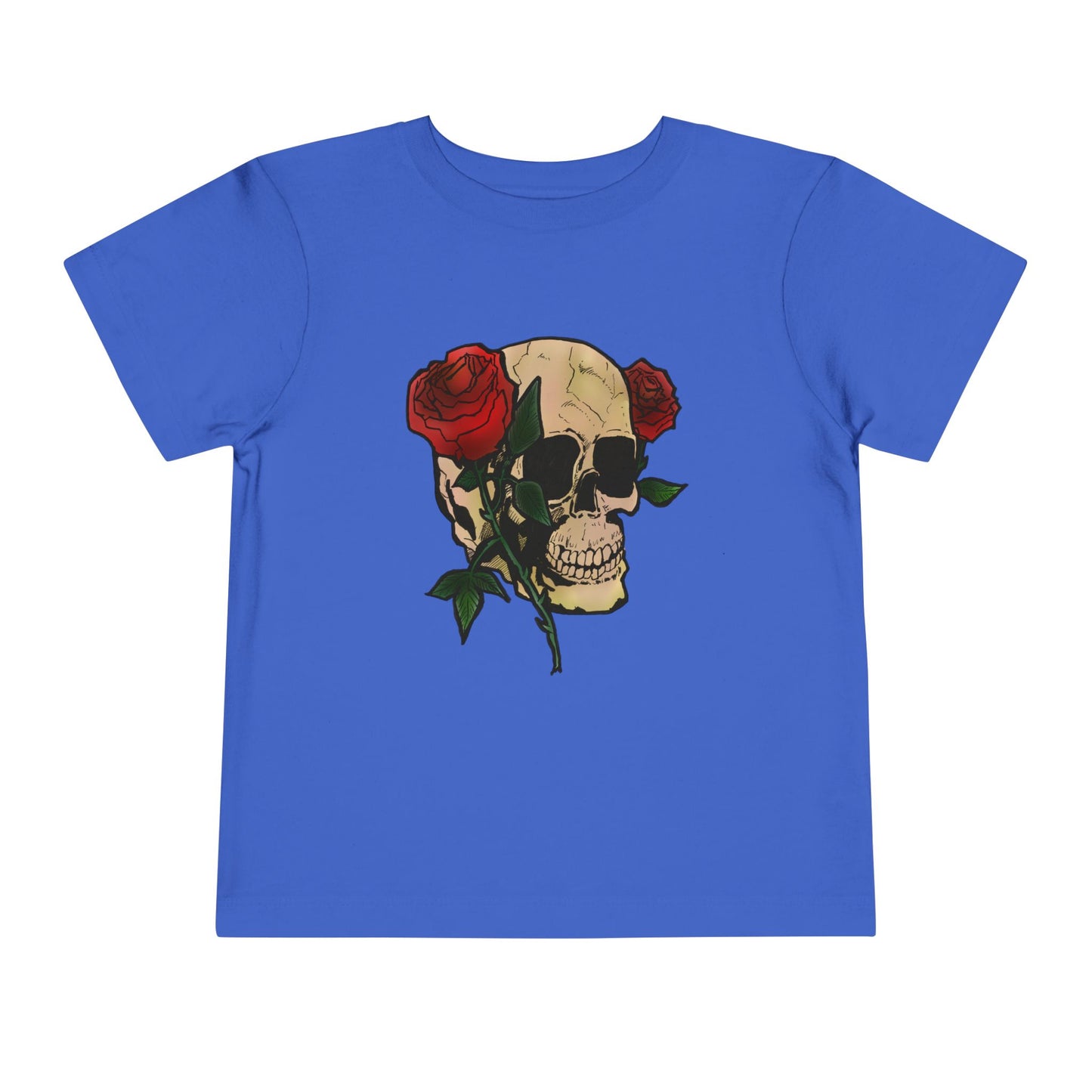 Toddler Tee — Skull with Red Roses Graphic