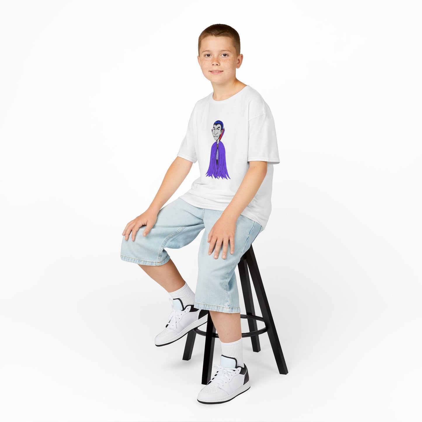 Kids Vampire T-Shirt — Cute Purple Dracula Tee for Halloween