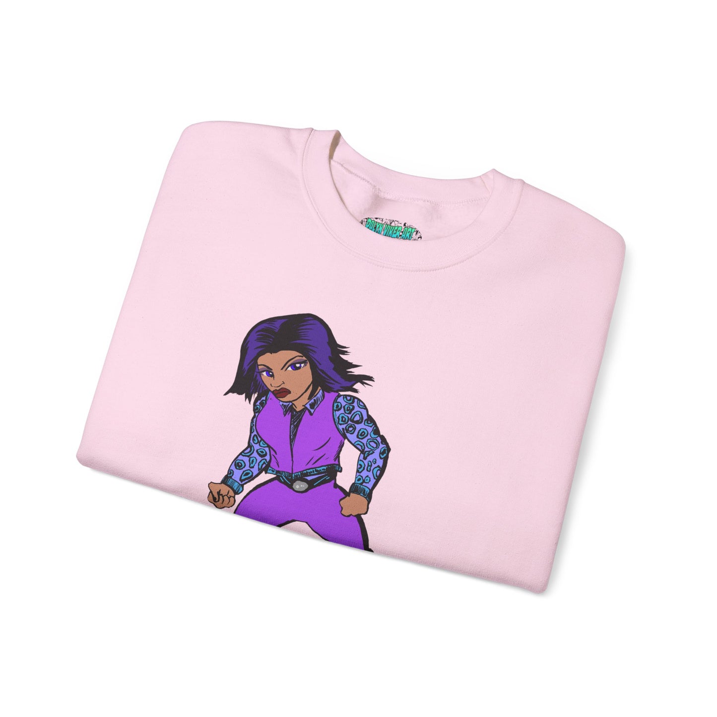 Vintage Retro Hero Crewneck Sweatshirt with Bold Graphic Design