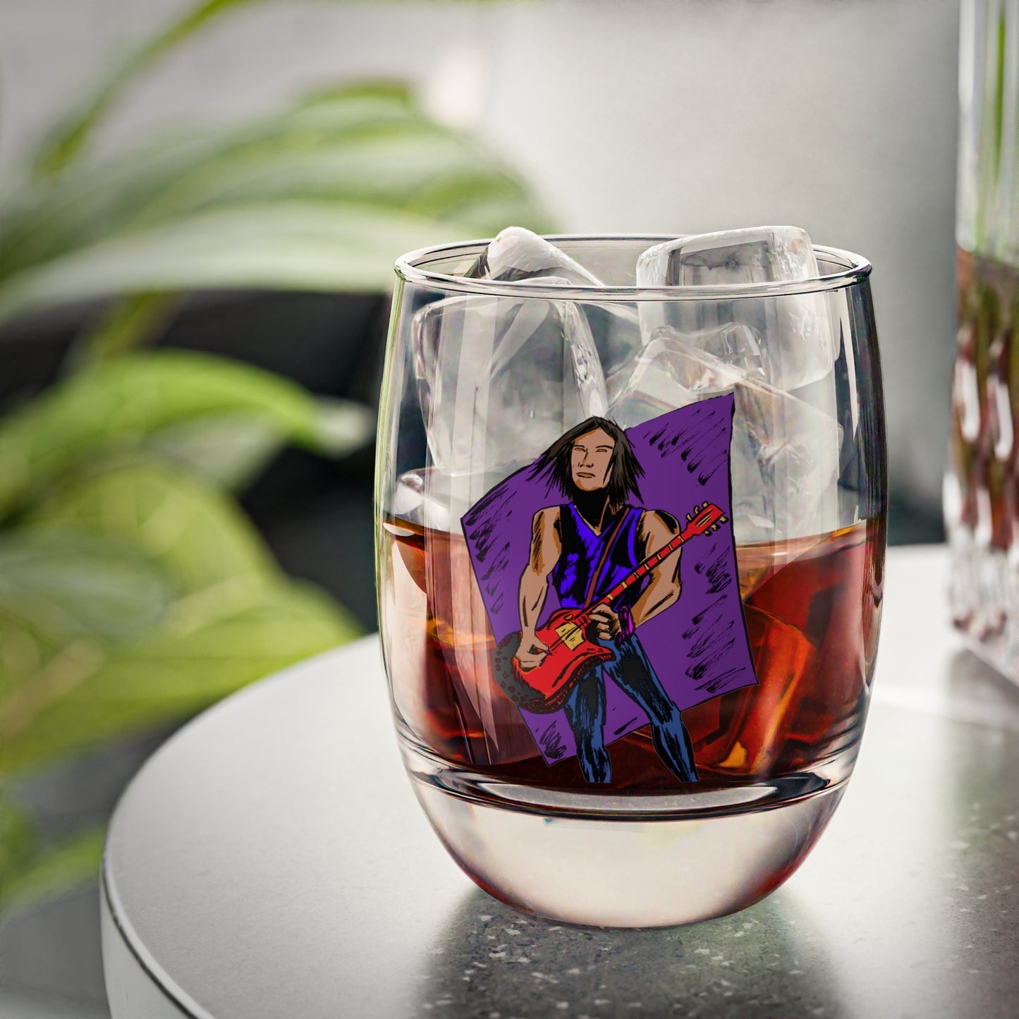 Rock Star Whiskey Glass, Unique Gift for Musicians, Home Bar Essential, Birthday, Celebration Drinkware, Retro Style Tumbler