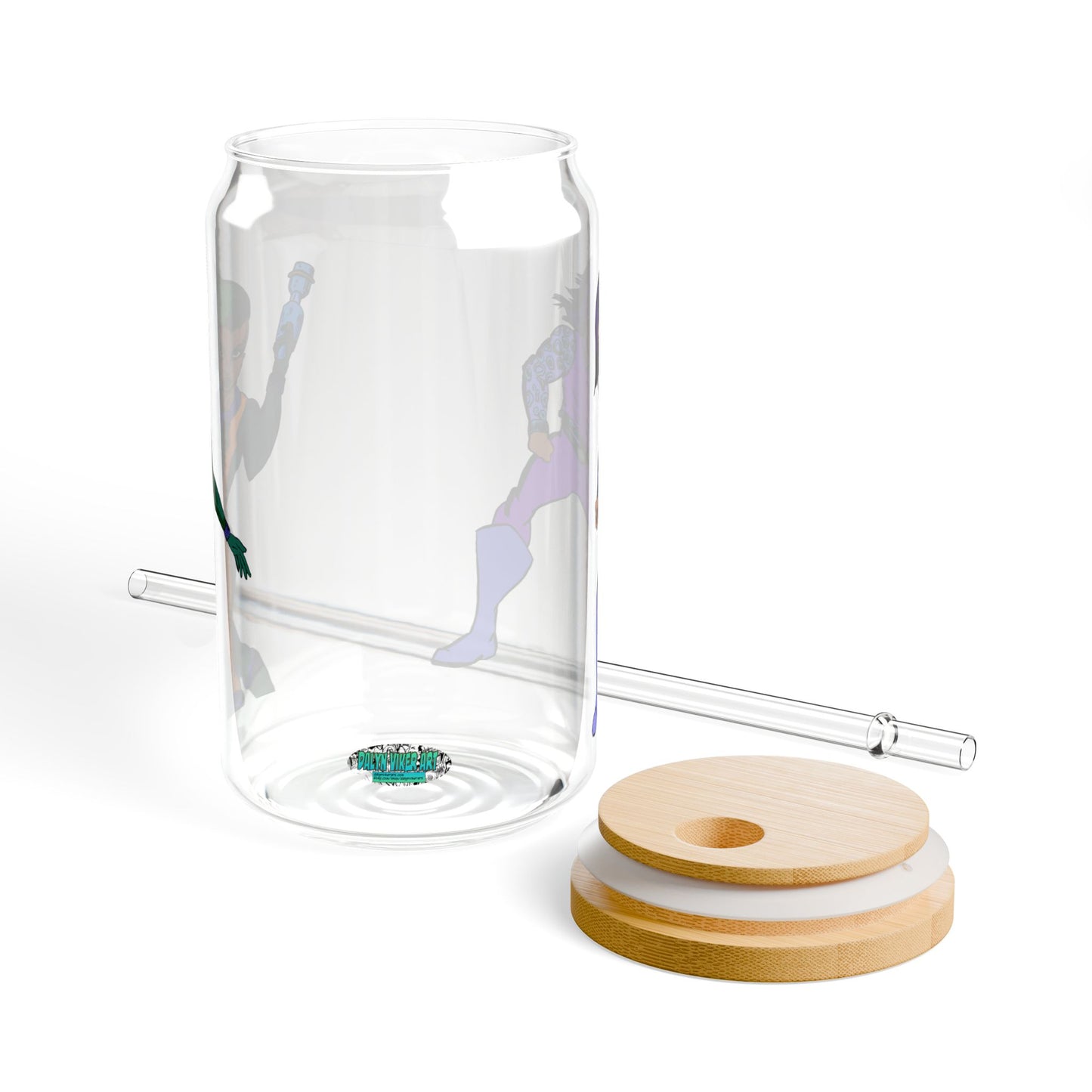 Women Heroes Cartoon Sipper Glass - Eco-Friendly Drinkware, Fun Hydration, Unique Gifts, Party Favor, Character Theme