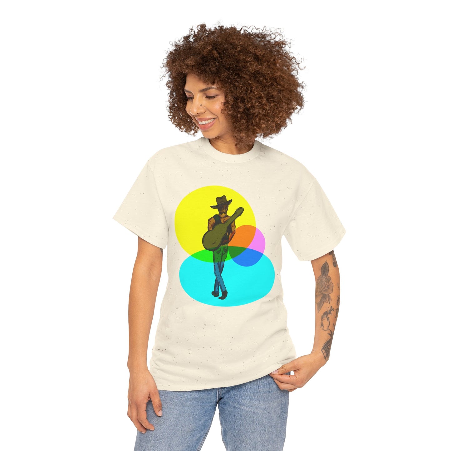 Cowboy Guitar Tee — Colorful Music T‑Shirt