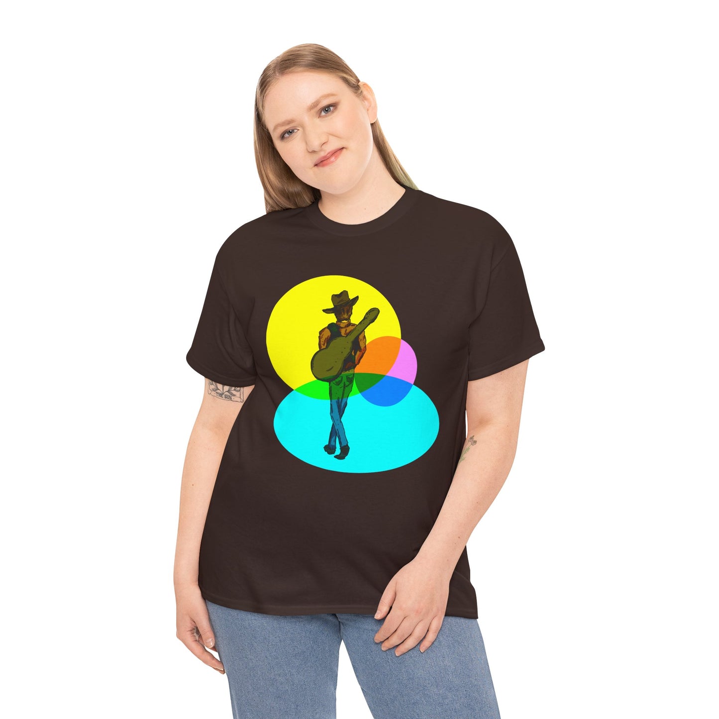 Cowboy Guitar Tee — Colorful Music T‑Shirt
