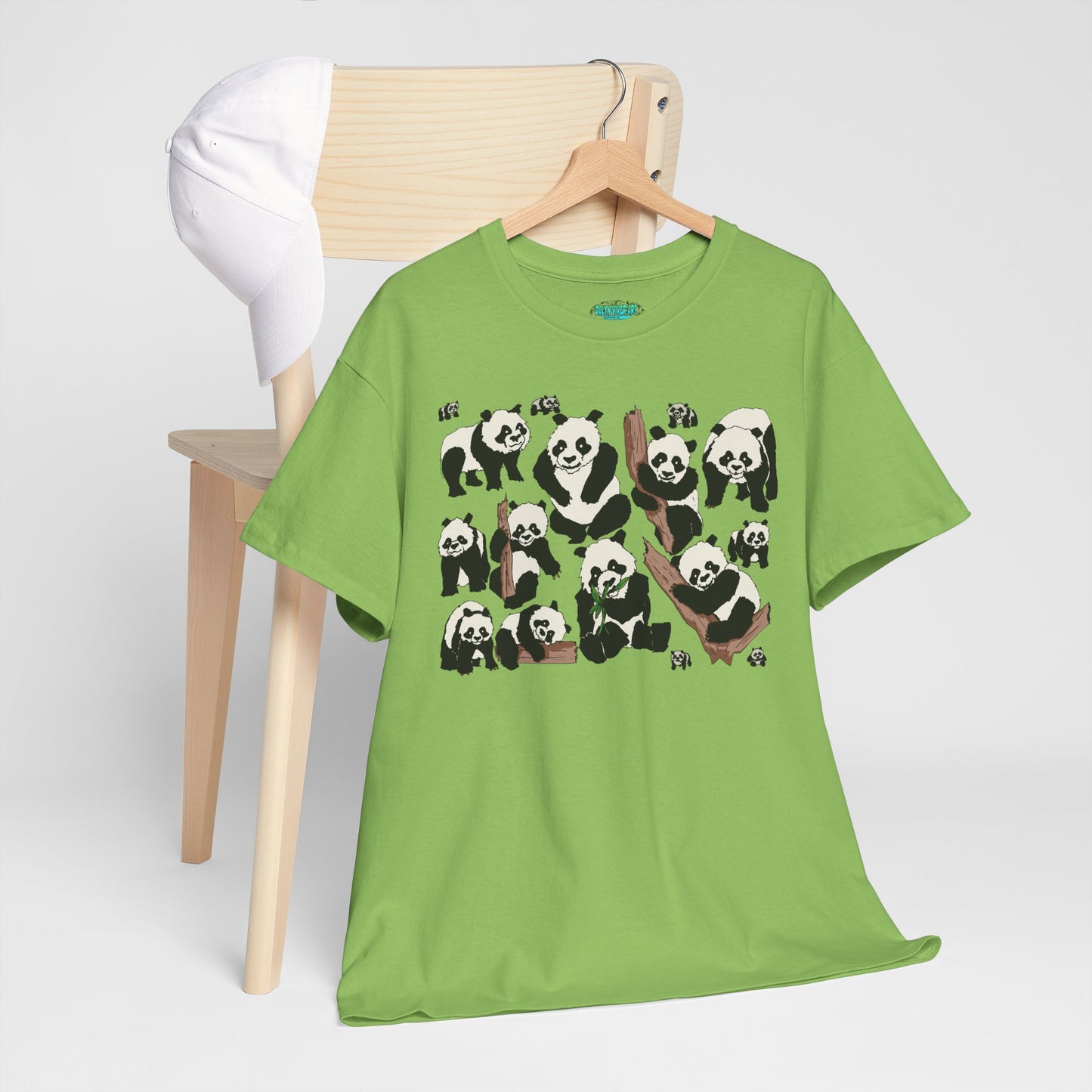 Cute Panda Design Unisex Heavy Cotton Tee | Animal Lover Gift, Casual Wear, Eco-Friendly Apparel, Nature Enthusiast Clothing