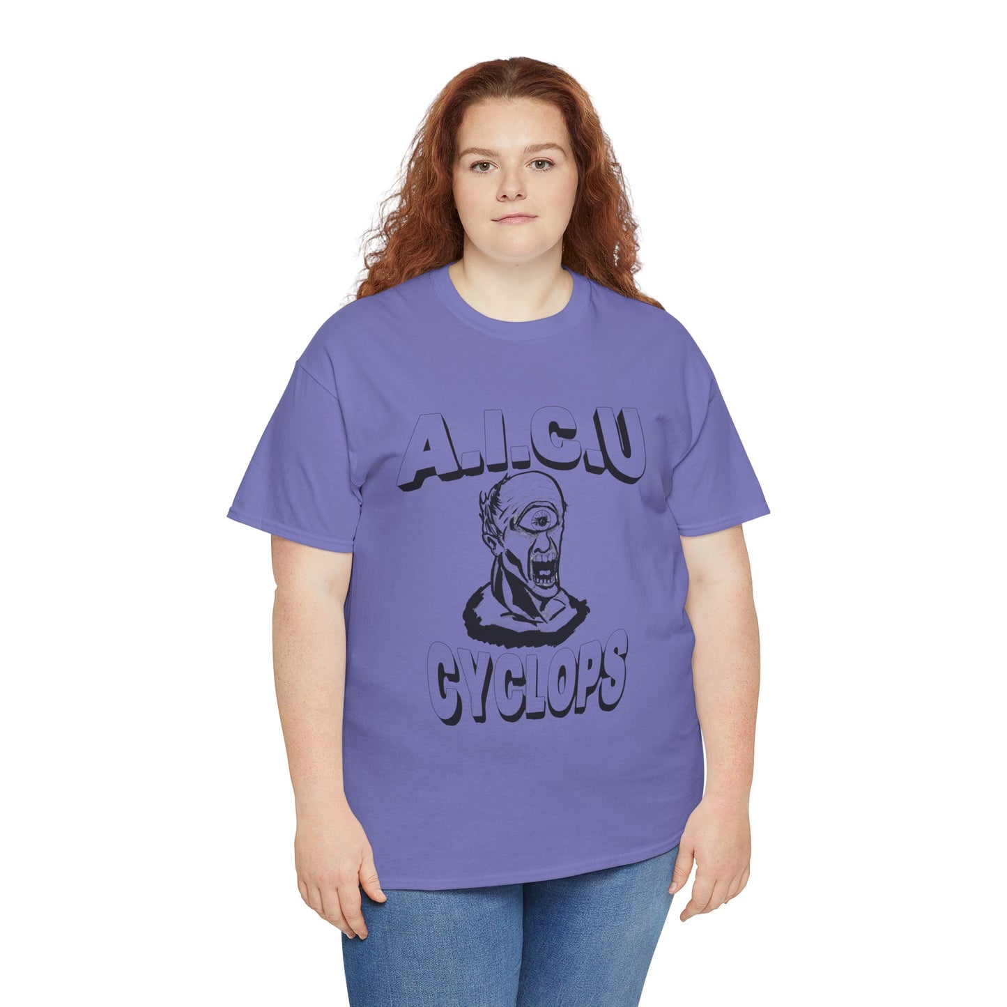Graphic Unisex Tee - Fake AICU University Cyclops Mascot Mythology Shirt