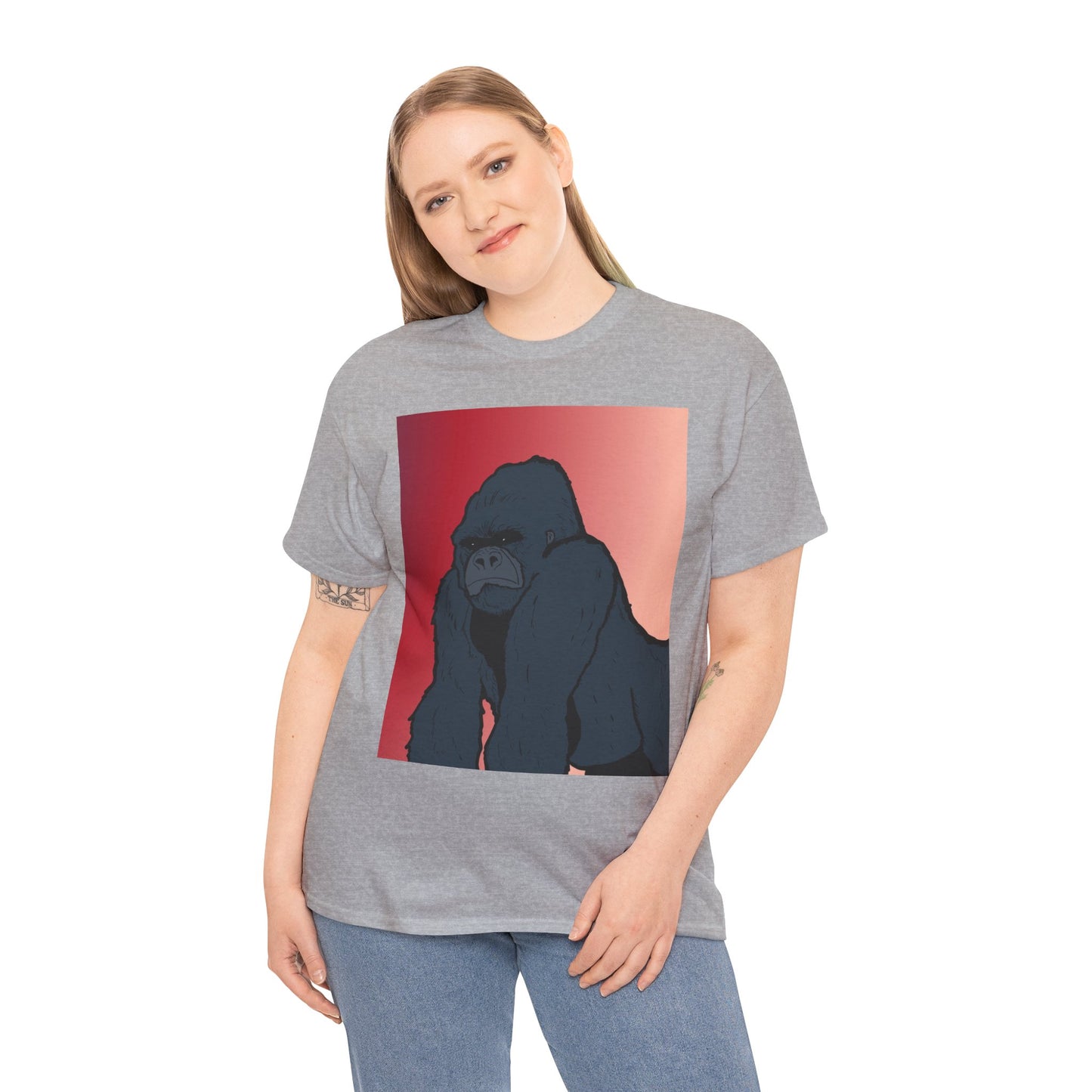 Gorilla Graphic Tee — Vintage Sunset Primate Illustration Shirt