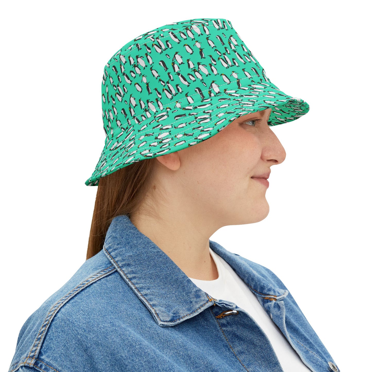 Playful Penguin Pattern Bucket Hat - Trendy Summer Accessory, Beachwear, Outdoor Fun, Gift for Him/Her, Vacation Must-Have