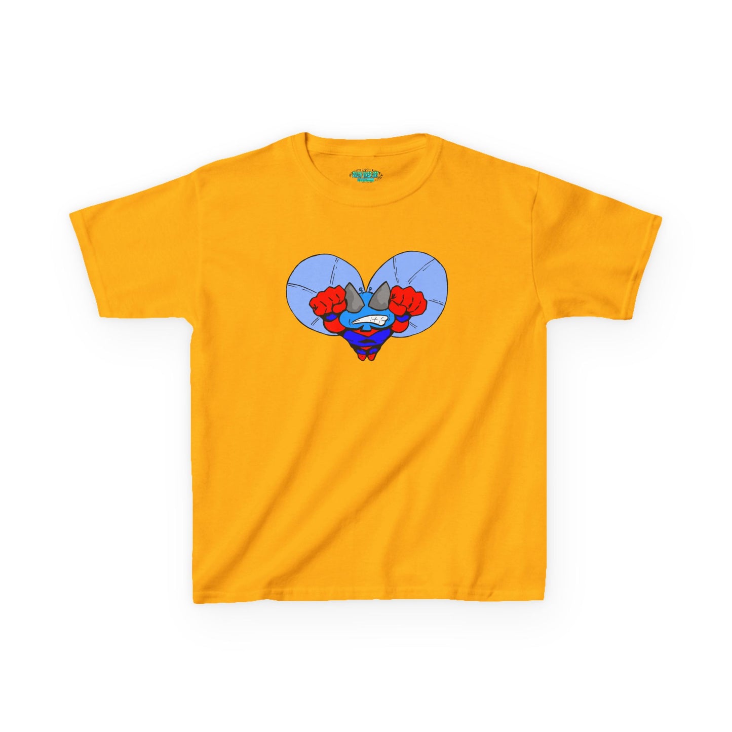Astro-Fly Kids Superhero T‑Shirt — Cute Blue Hero Design