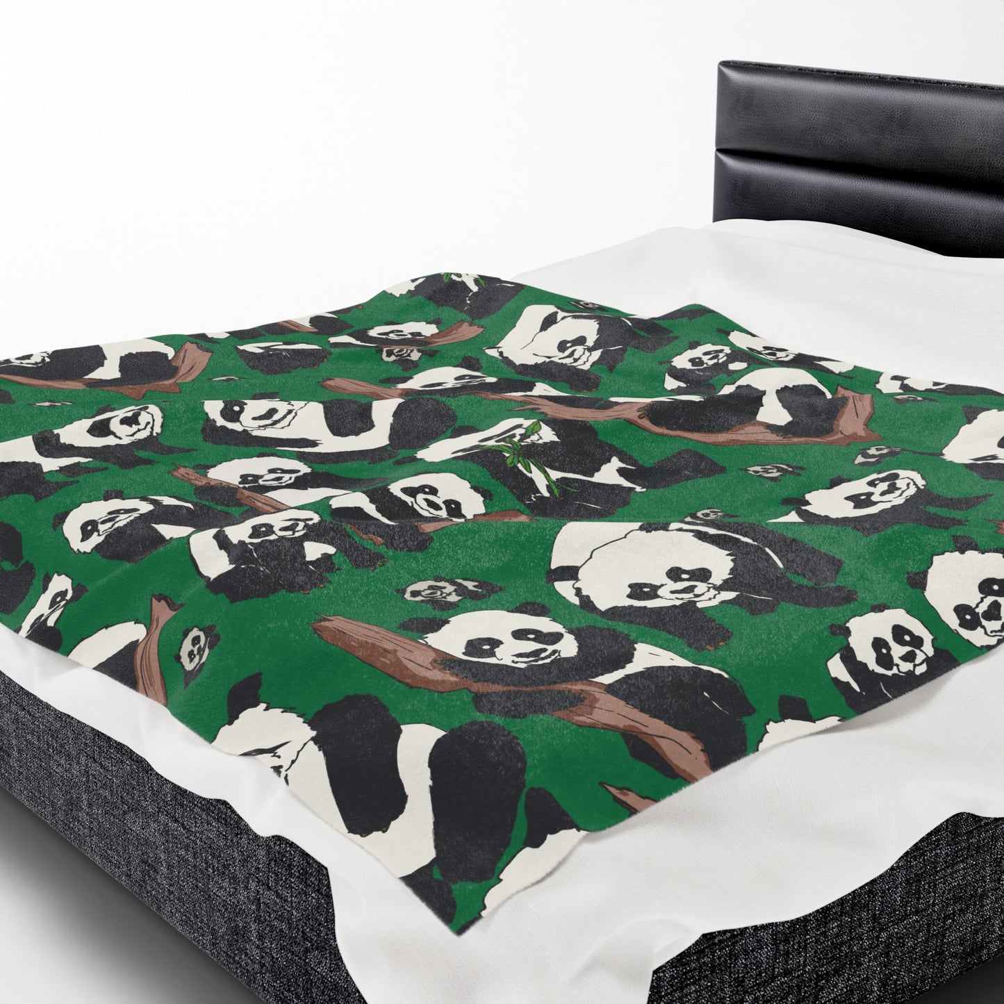 Cozy Panda Velveteen Plush Blanket | Soft Throw for Kids, Nursery Decor, Animal Lover Gift, cuddly sofa blanket, Warm Home Accessory