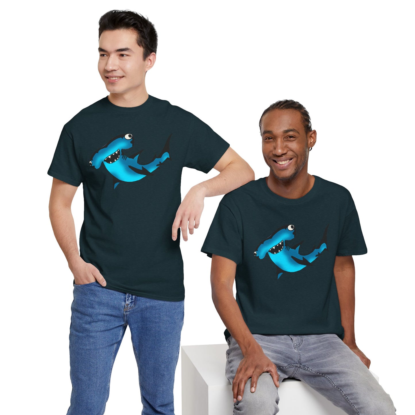 Funny Shark Unisex Heavy Cotton Tee - Perfect Summer Casual Wear