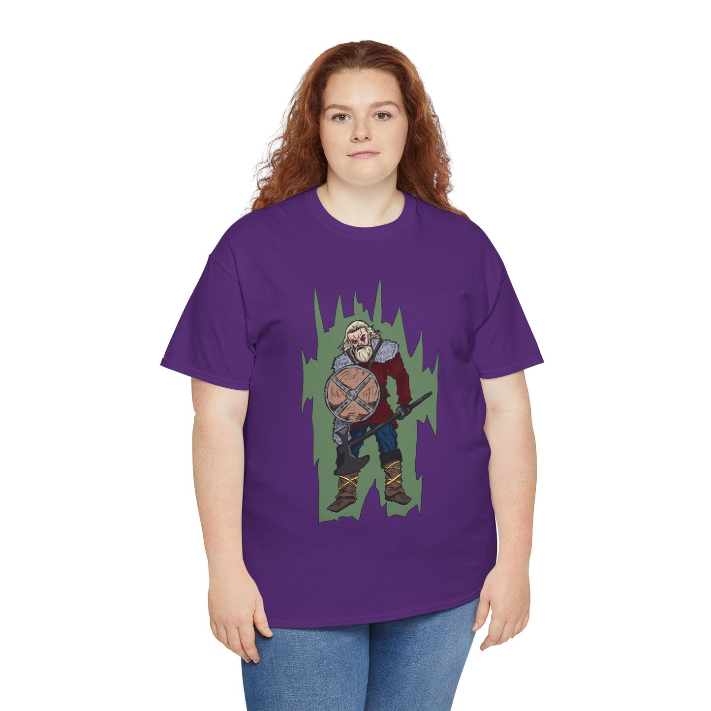 Epic Warrior Graphic Tee, Unisex Heavy Cotton Shirt, Casual Wear, Gamer Gift, Medieval Art Clothing, Battle Theme Fashion