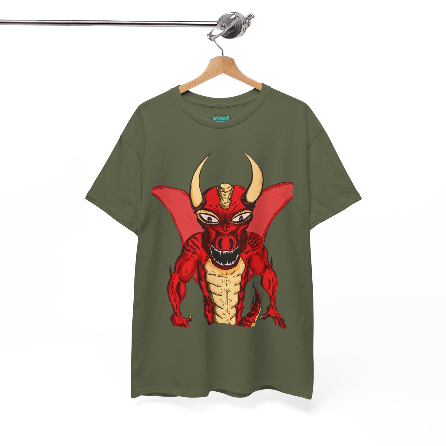 Bold Red Dragon Unisex Heavy Cotton Tee | Graphic Shirt for Anime Fans, Party Wear, Casual Outfit, Gift for Him/Her