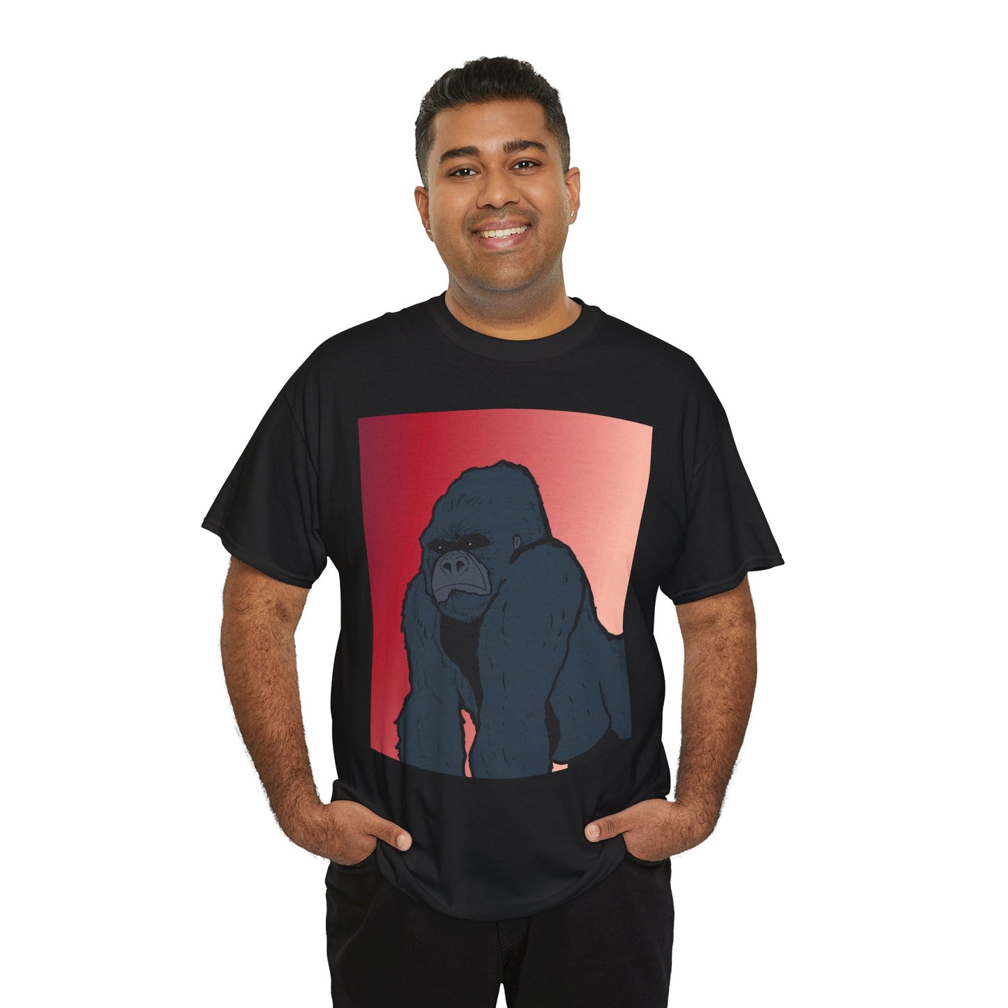 Gorilla Graphic Tee — Vintage Sunset Primate Illustration Shirt