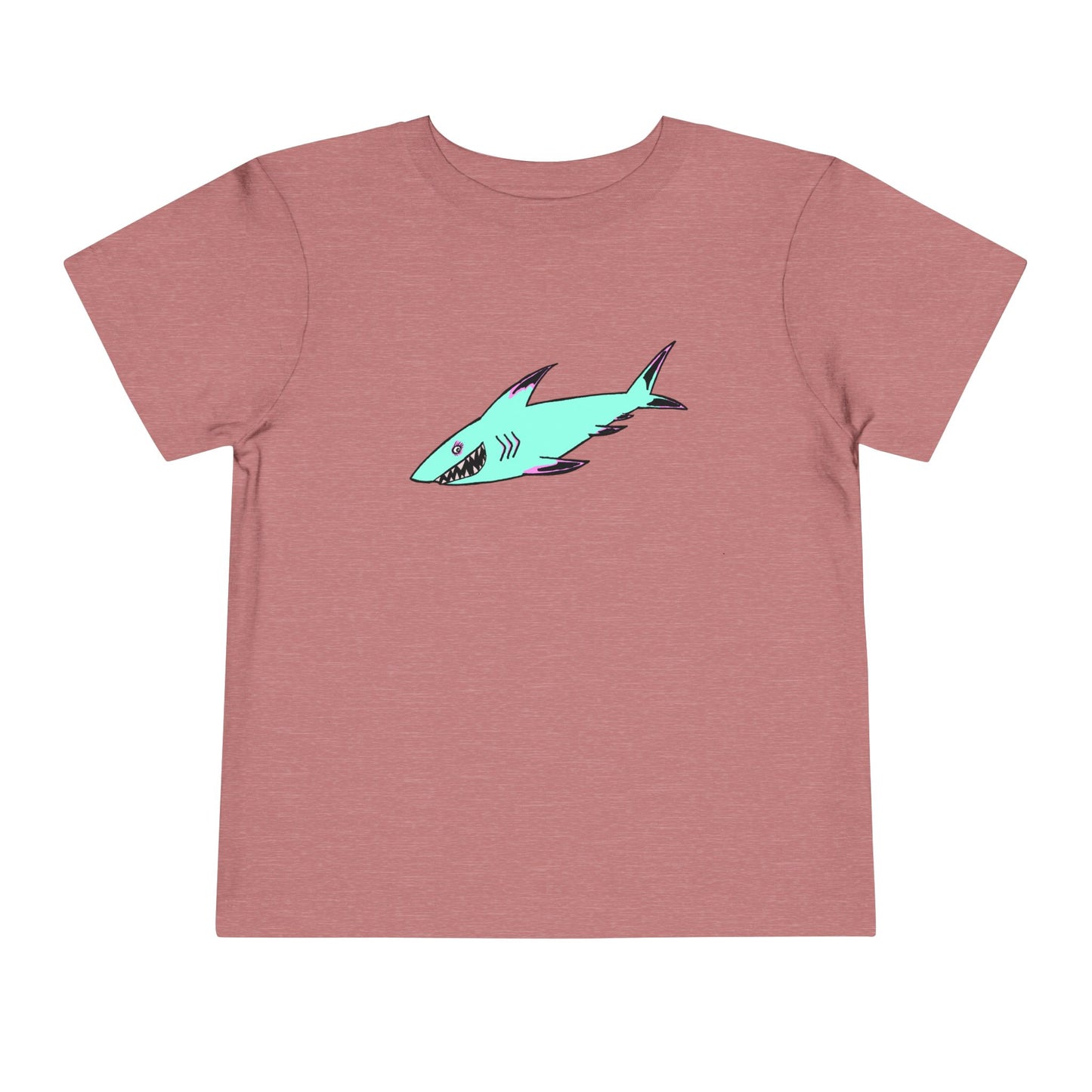 Toddler Tee — Cute Teal Shark Graphic Kids T‑Shirt