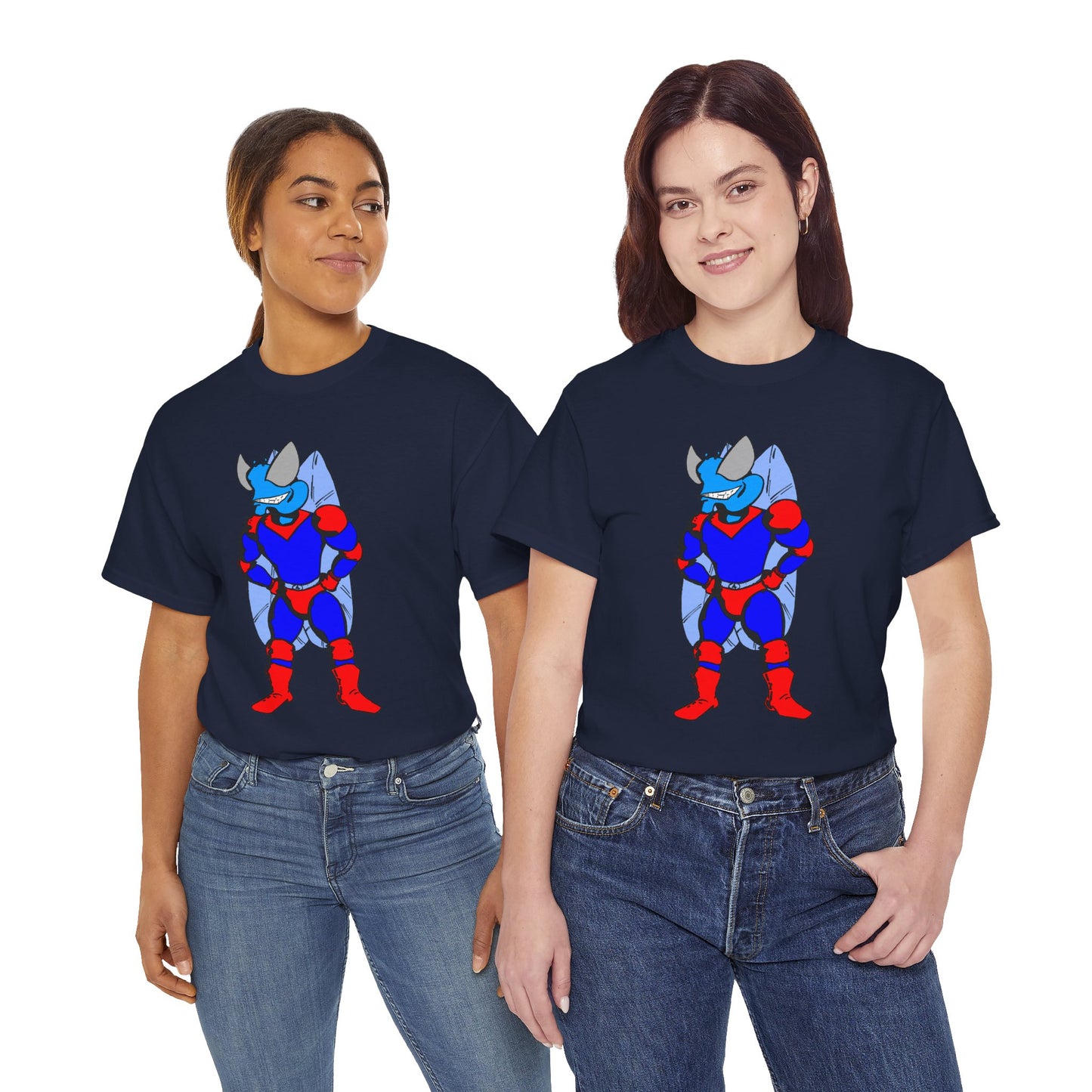 Astro-Fly Hero Graphic Tee - Blue & Red Superhero T-Shirt