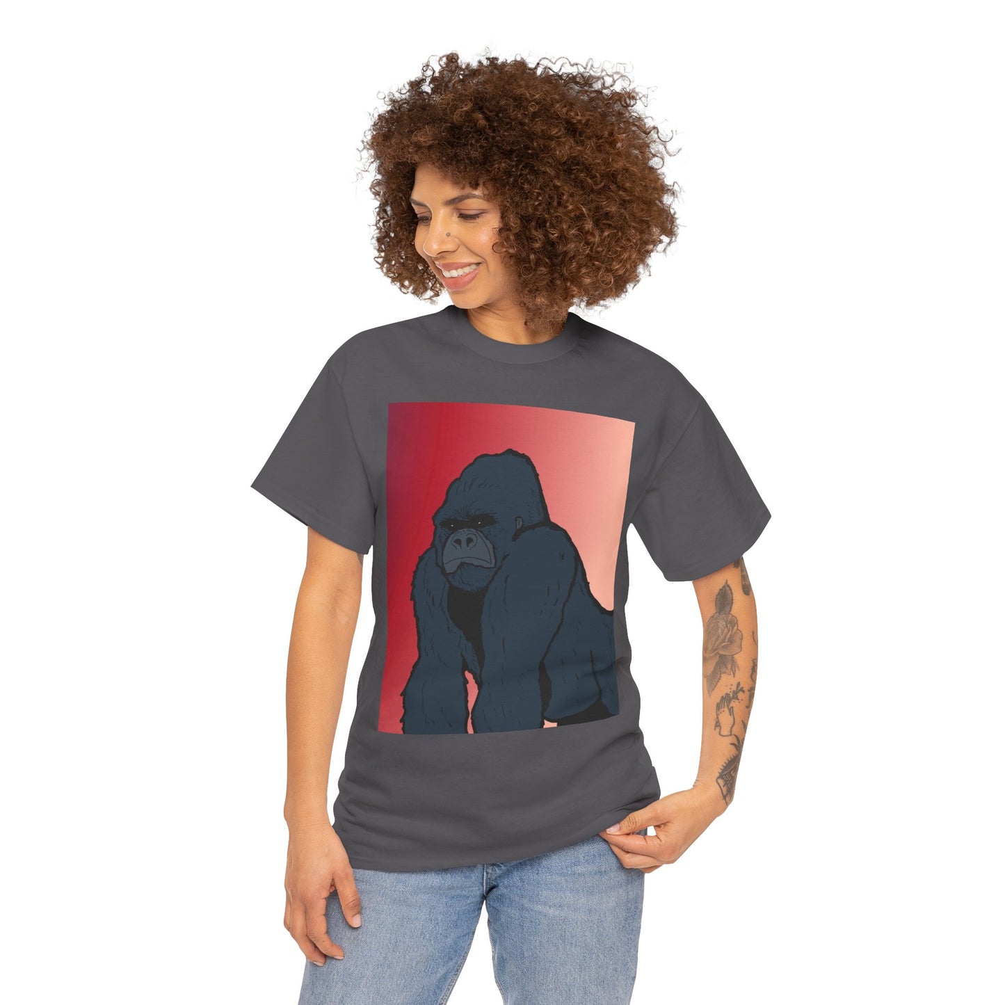 Gorilla Graphic Tee — Vintage Sunset Primate Illustration Shirt
