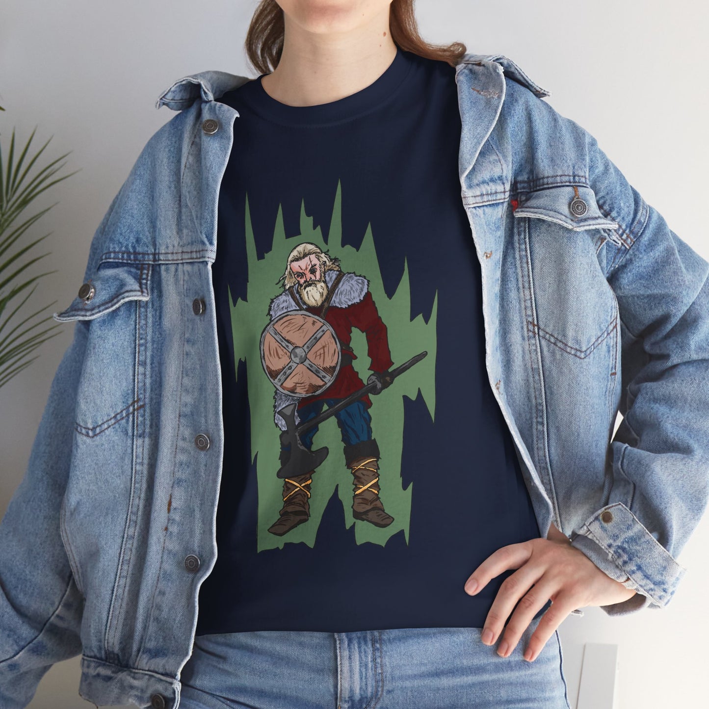 Epic Warrior Graphic Tee, Unisex Heavy Cotton Shirt, Casual Wear, Gamer Gift, Medieval Art Clothing, Battle Theme Fashion