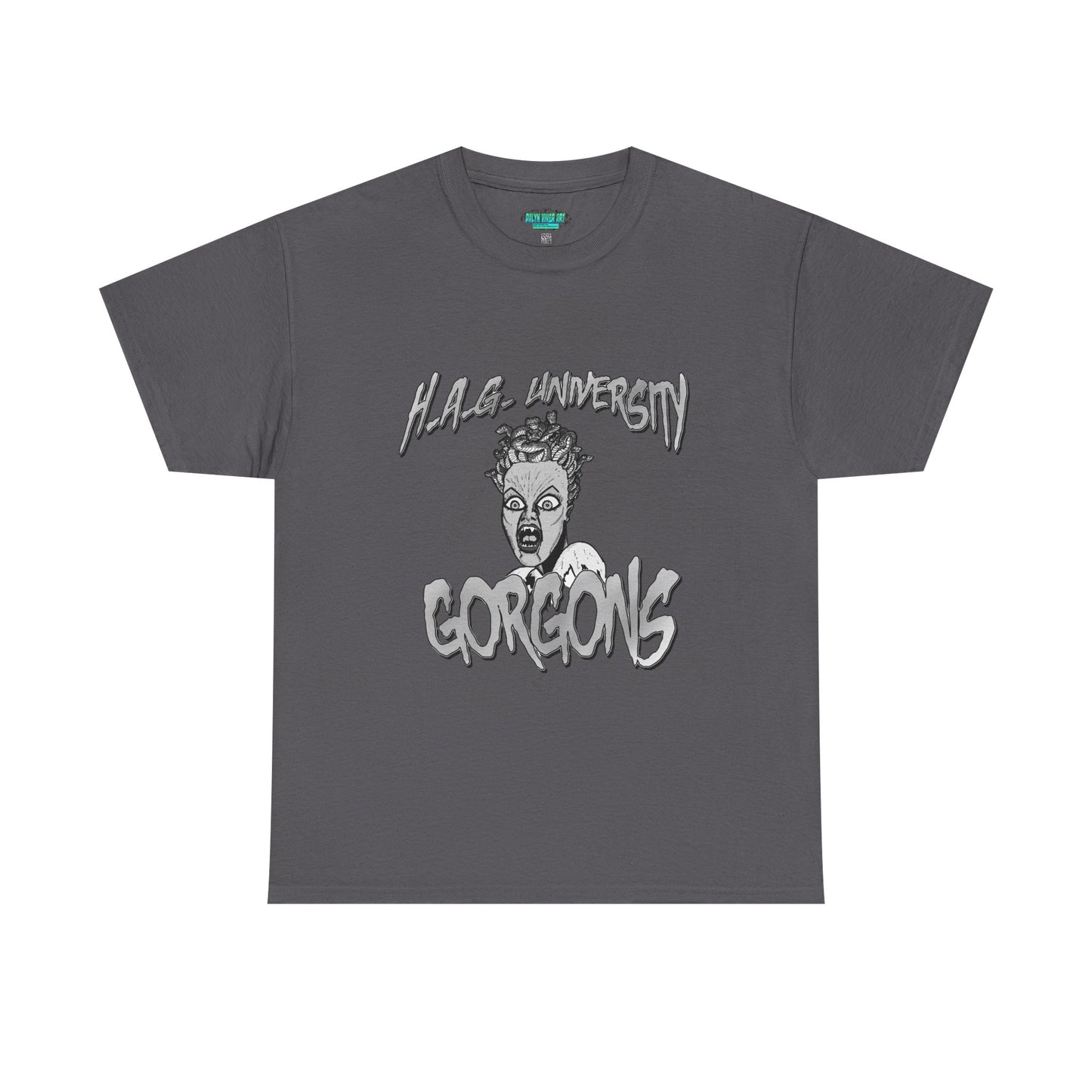 Graphic Tee with Gorgon Mascot - Greek Mythology University Unisex Shirt