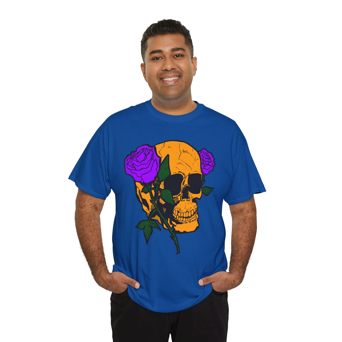 Skull and Roses Unisex Tee, Gothic Aesthetic Shirt, Vintage Graphic T-Shirt, Streetwear Essentials, Edgy Casual Wear