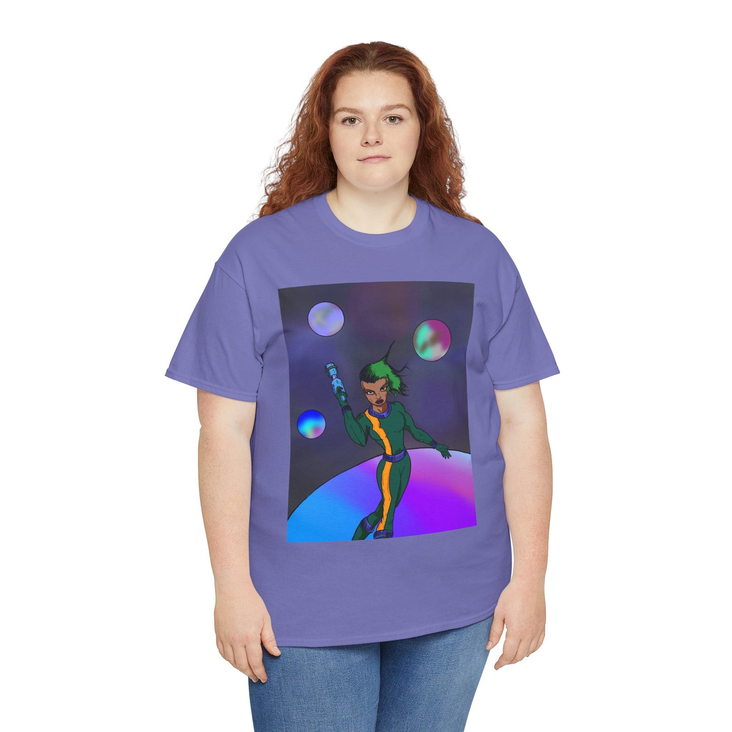 Cosmic Hero Vibe Tee - Unisex Heavy Cotton Tee, Space Art Shirt, Retro Sci-Fi T-Shirt, Gift for Space Lovers, Unique Graphic Tee