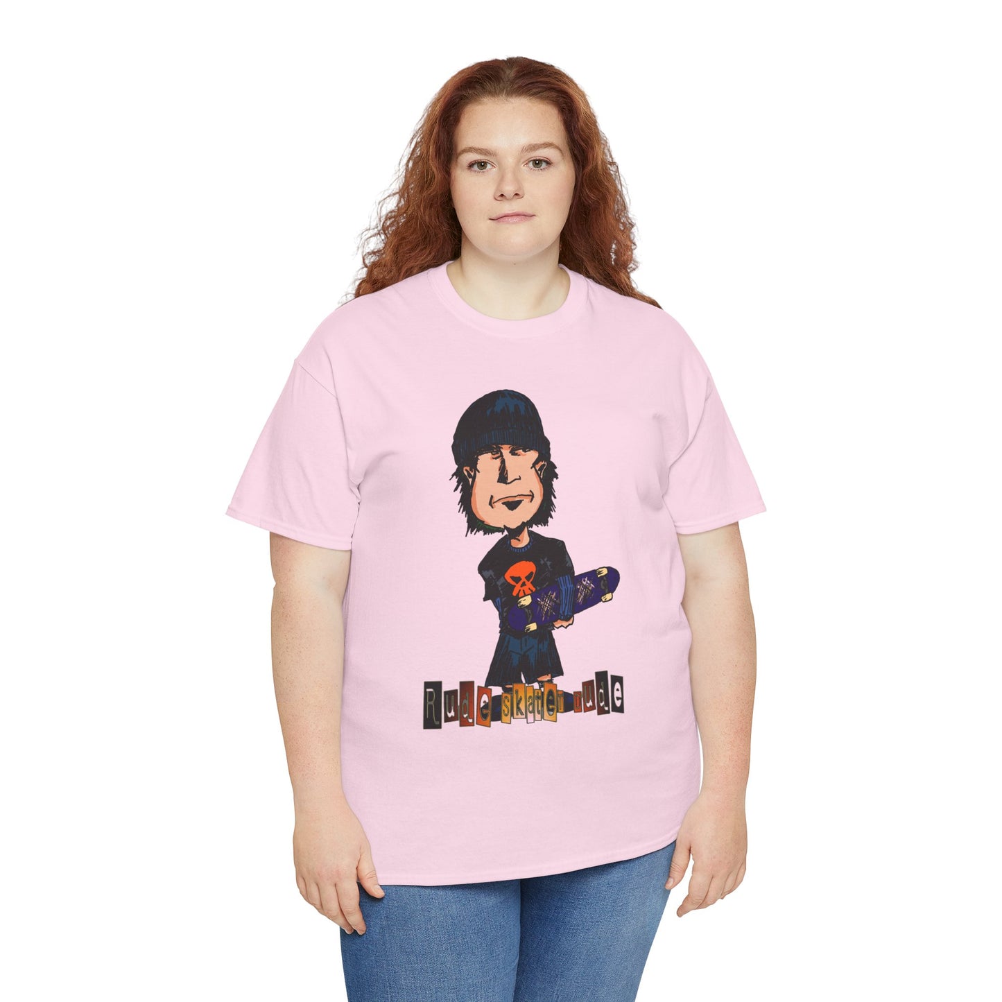Rude Skater Dude Cartoon Skate Punk T-Shirt — Skateboarding Tee with Skull Design