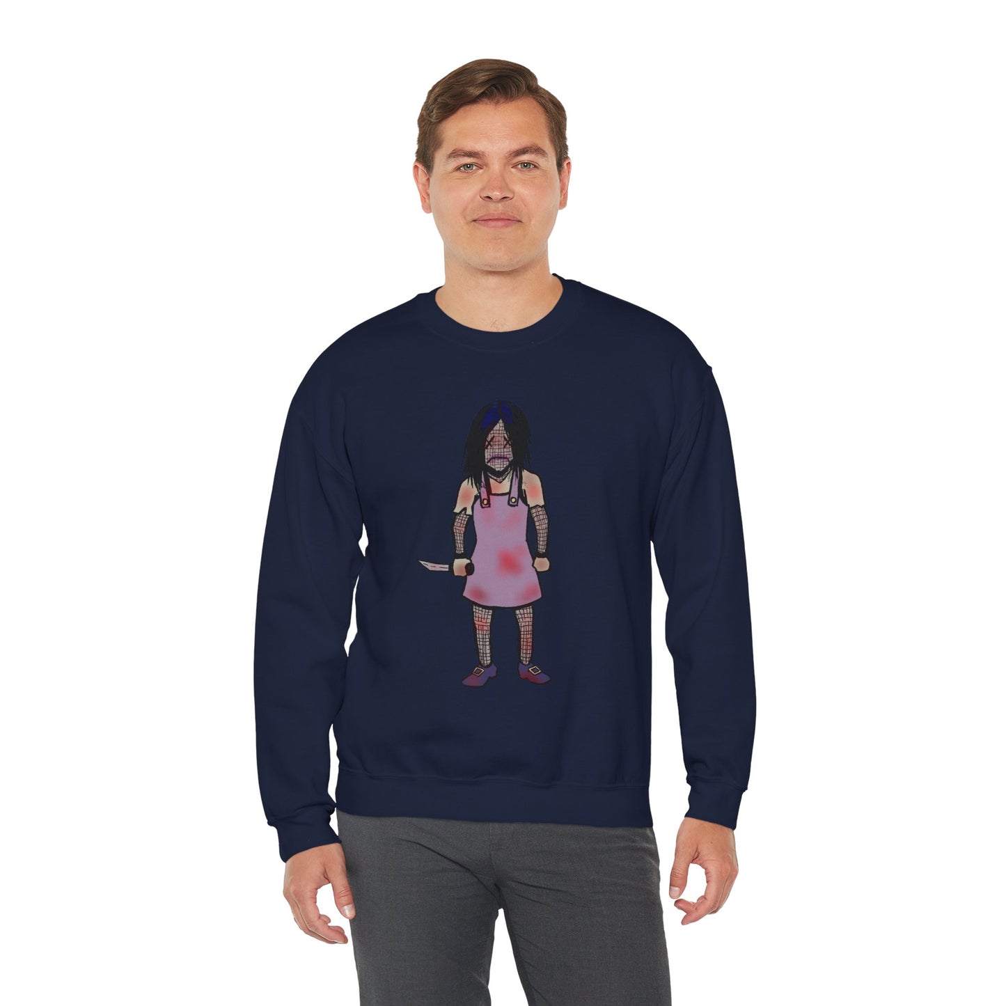 Evil Doll Edgy Graphic Sweatshirt for Unique Style